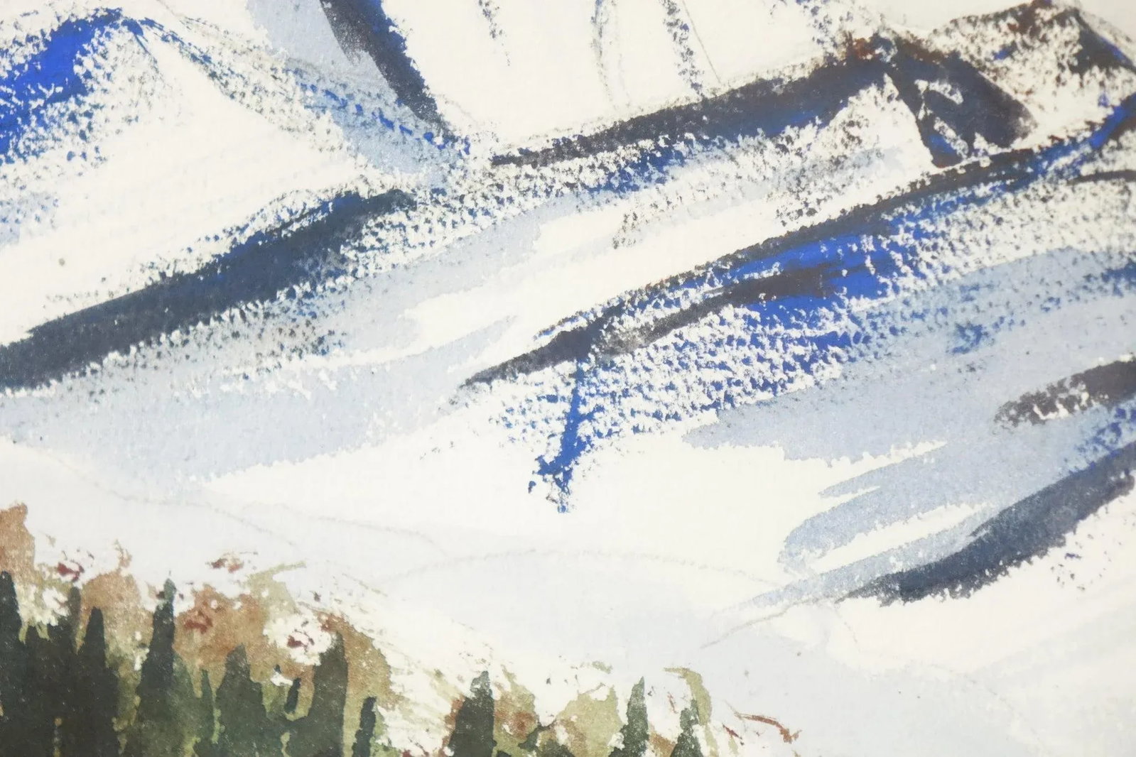 Echoes of the Frozen Alps - Original Watercolor on Paper Signed - 4