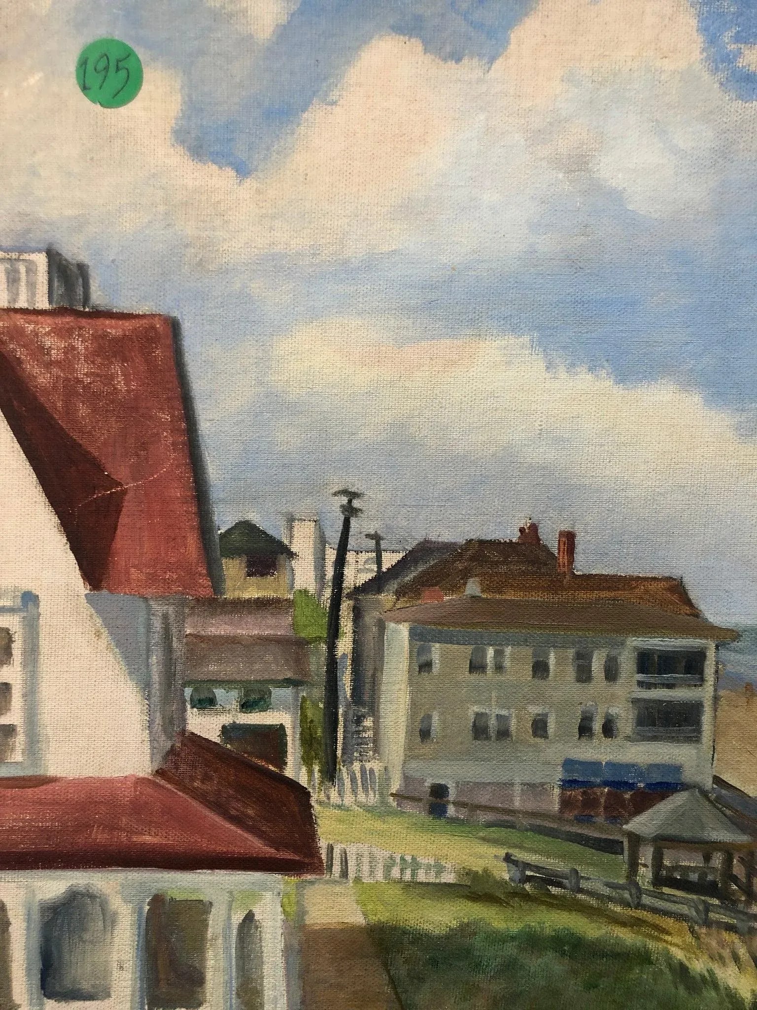 "Summer Rhythms" - Early 20th Century Beach Original Oil on Board Signed on the Bottom, Framed - 3