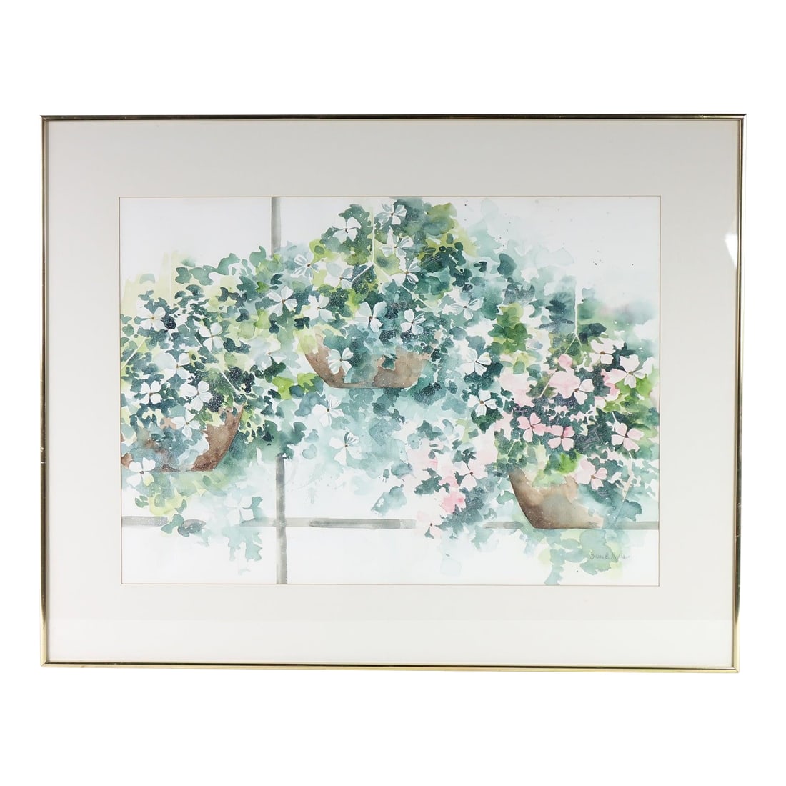 Late 18th Century Floral Still Life Large Original Watercolor on Paper Signed, Framed: Floral Still Life, Large Original Watercolor on Paper, Signed - 38" x 30" Bring a touch of natural beauty and calming color to your home with this stunning large-format floral still life. Rendered in