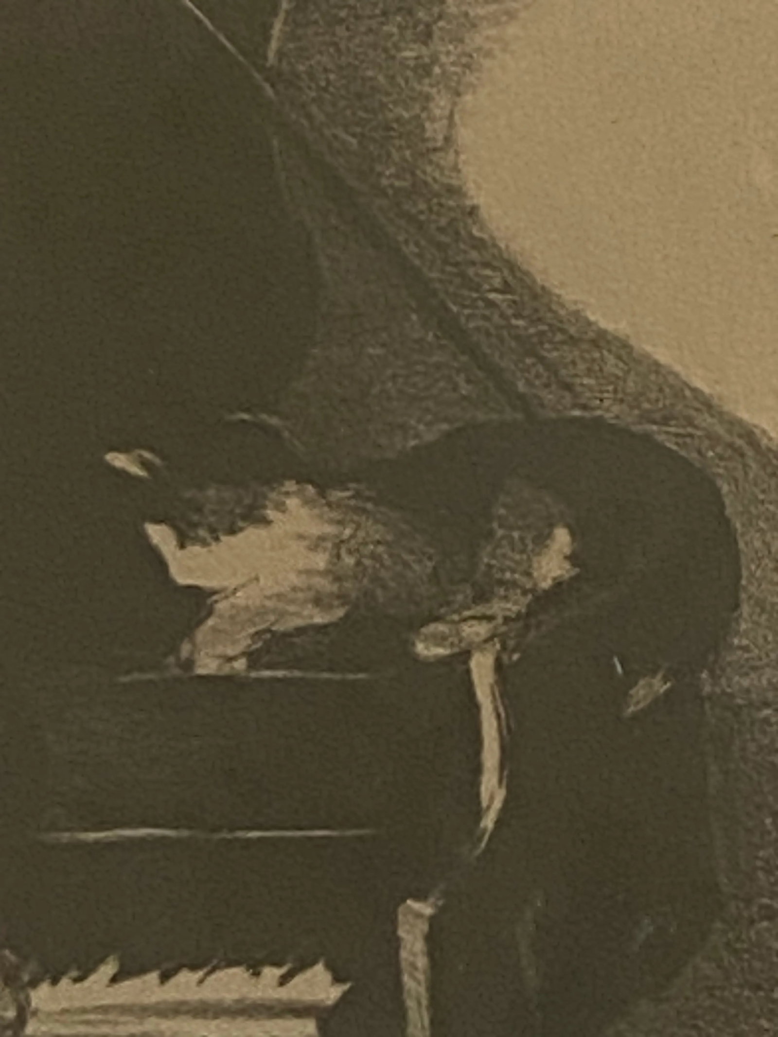 Mid 20th Century Vintage Framed Signed Contemporary Original Lithograph "Duet" by Artist Margery Aus - 5