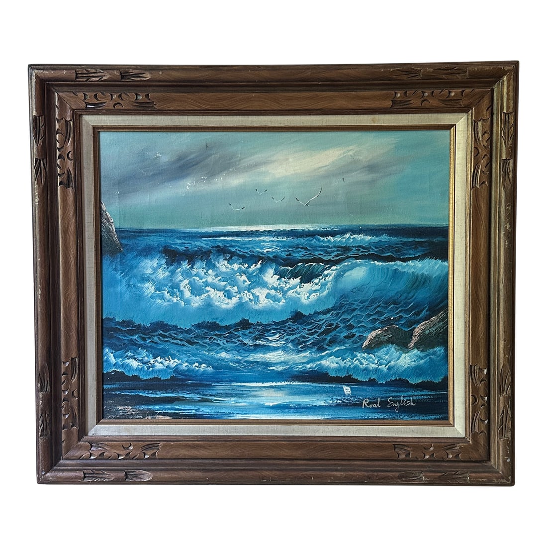 1970s Framed and Signed Seascape Painting: Up for consideration is a beautiful framed and signed seascape painting. This would look lovely in your home and it is a great find for the interior design enthusiast. Please check out my other