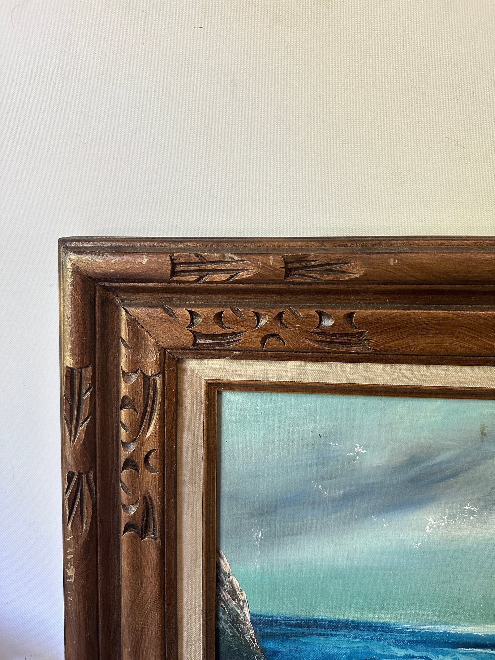 1970s Framed and Signed Seascape Painting - 2