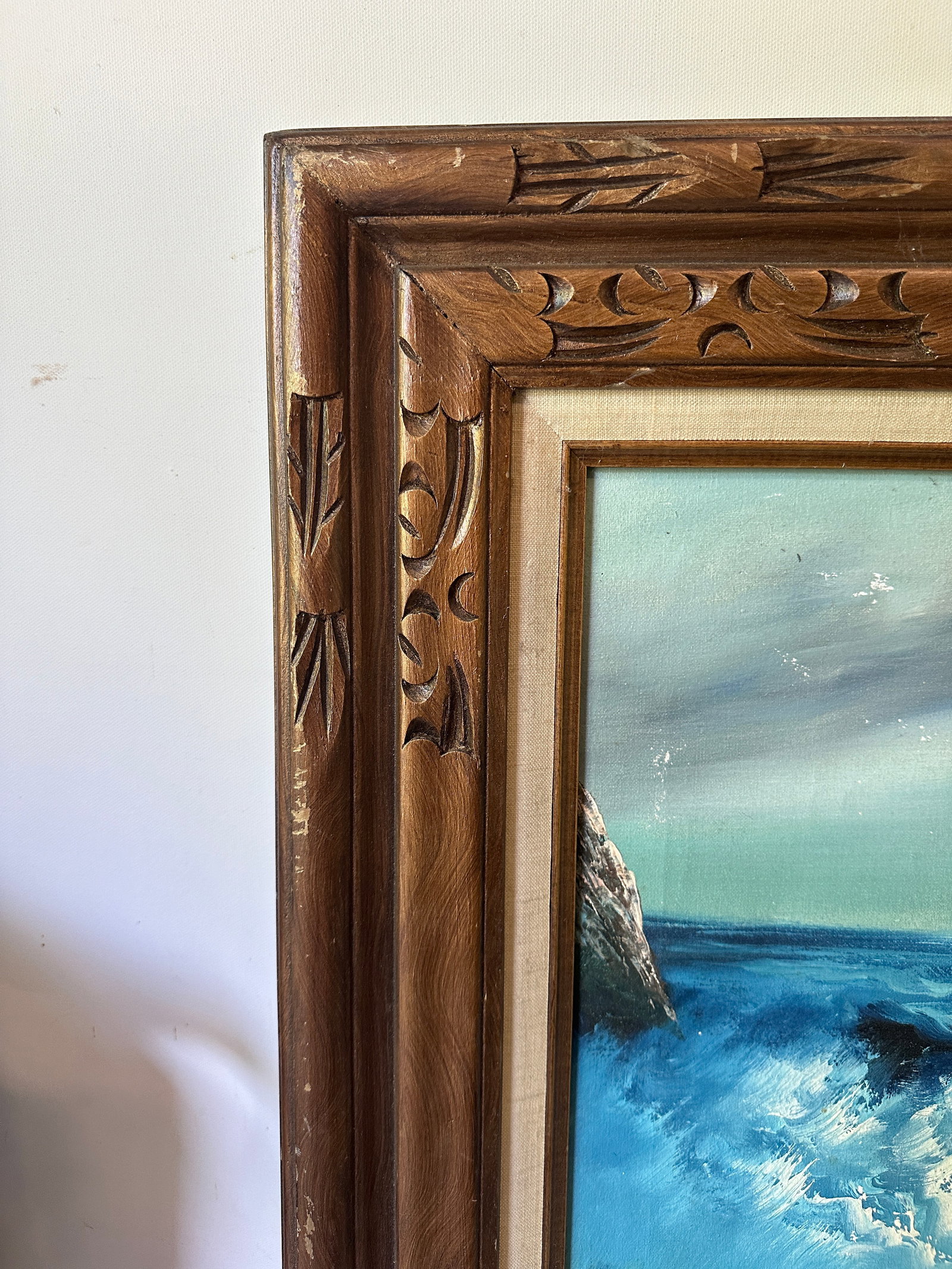 1970s Framed and Signed Seascape Painting - 3