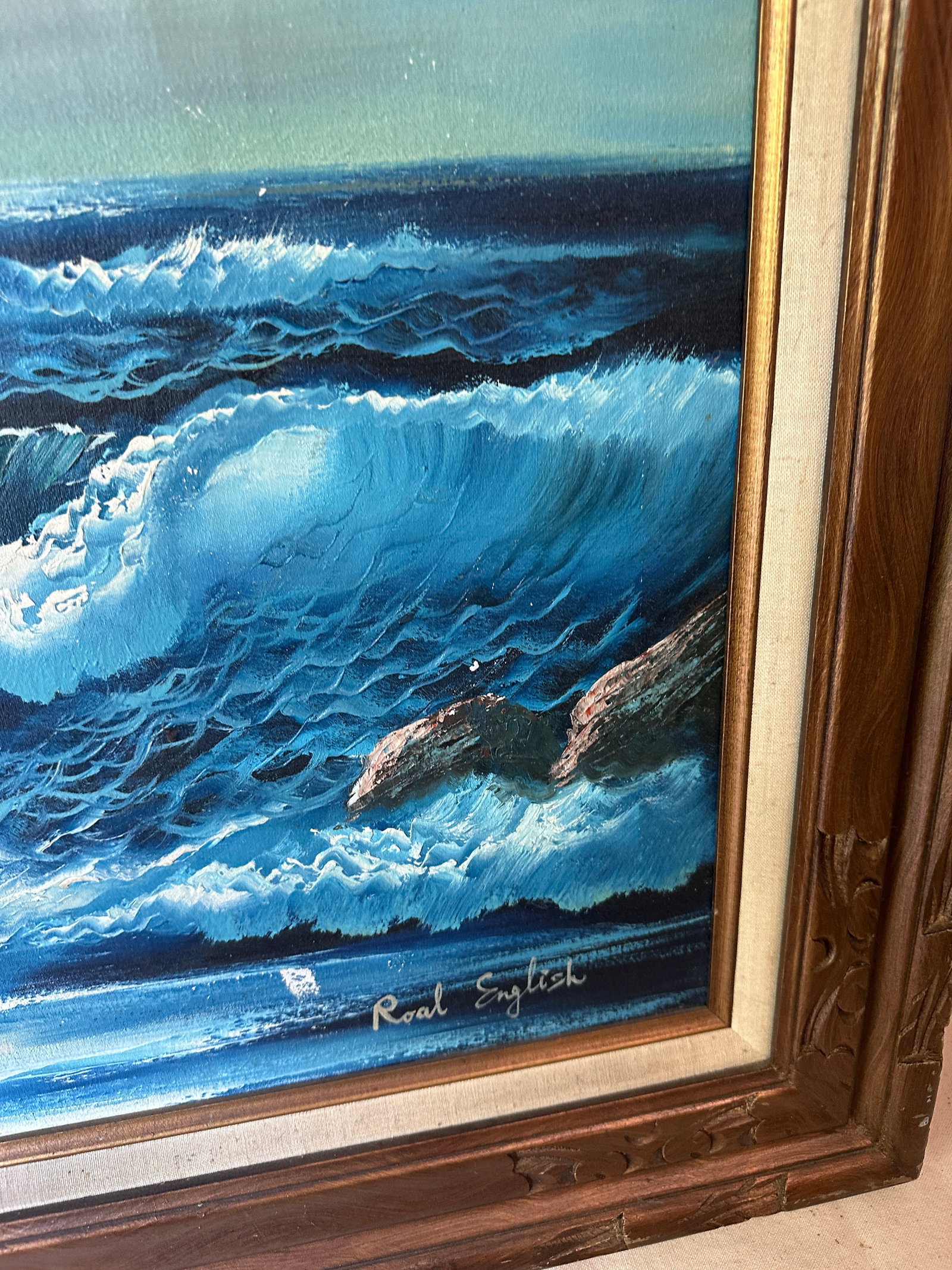 1970s Framed and Signed Seascape Painting - 7