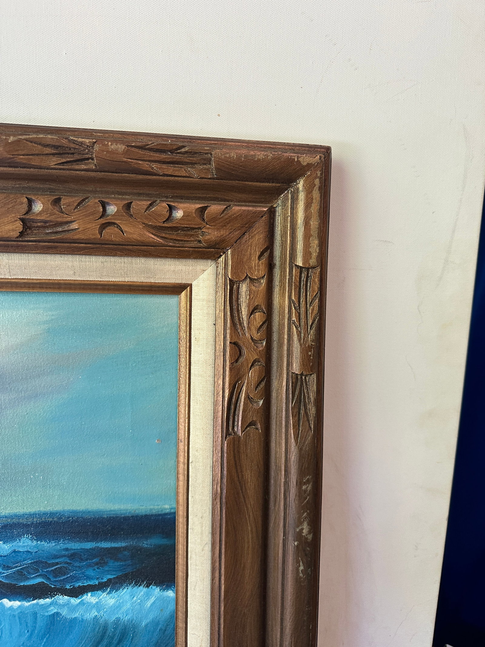 1970s Framed and Signed Seascape Painting - 9
