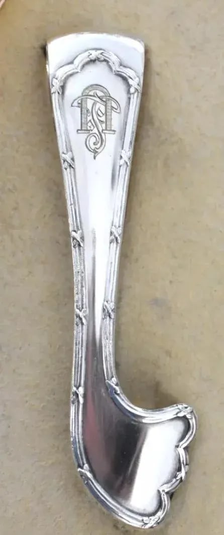 Early 1900s Belgian Silver Asparagus Serving and Eating Set With Platter, Server and 12 Tongs- 15 Pi - 3