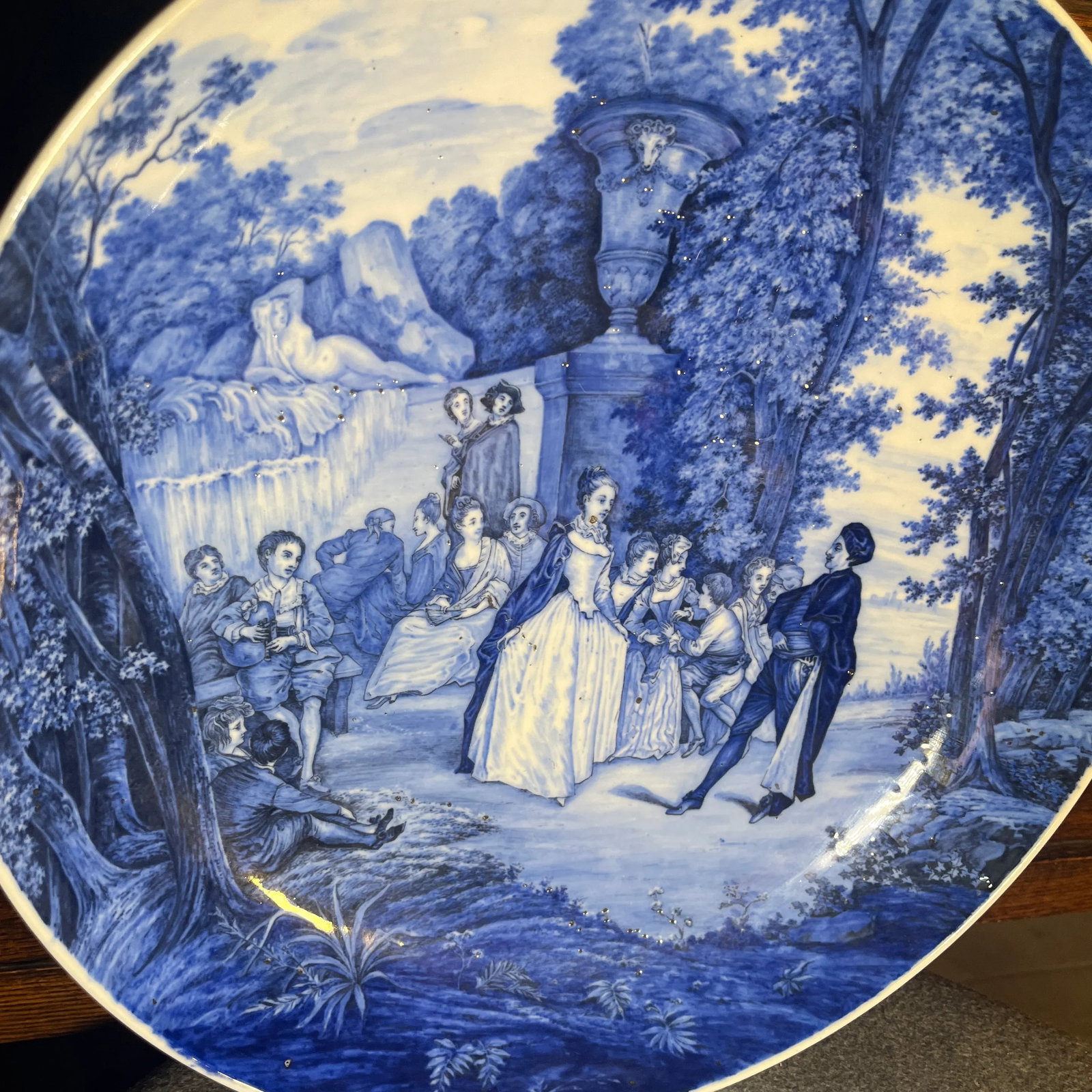Antique Blue and White Porcelain Wall Plate - 3