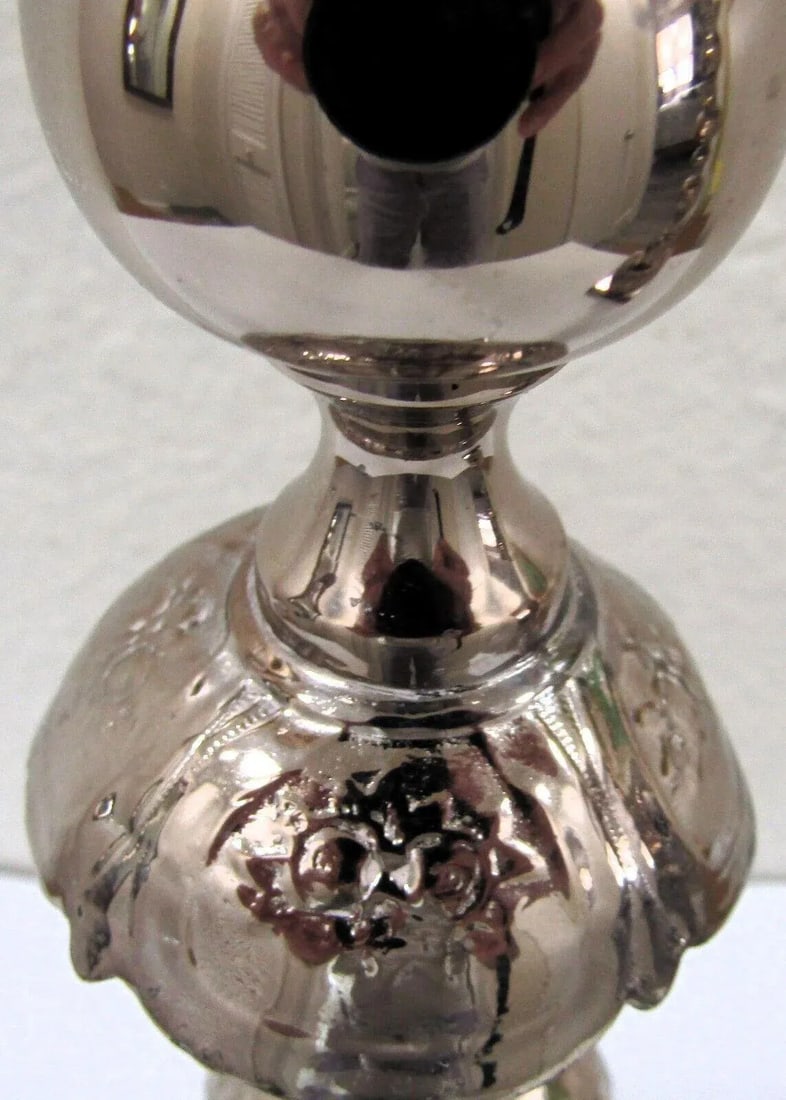 Antique Fraget N Plaque Sabbath Candlesticks 19th Century Judaica, a Pair - 5