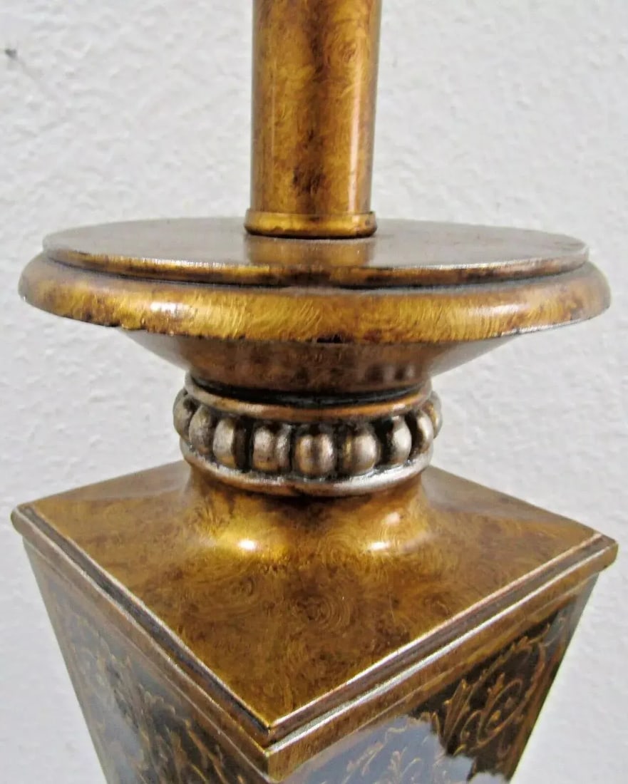 Boulle Style Gold Table Lamp With Shade - 12