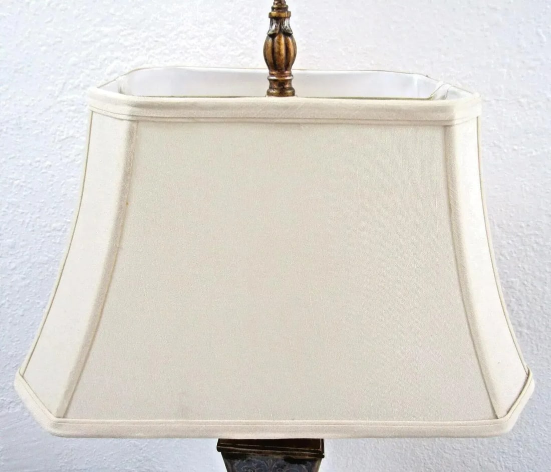 Boulle Style Gold Table Lamp With Shade - 4