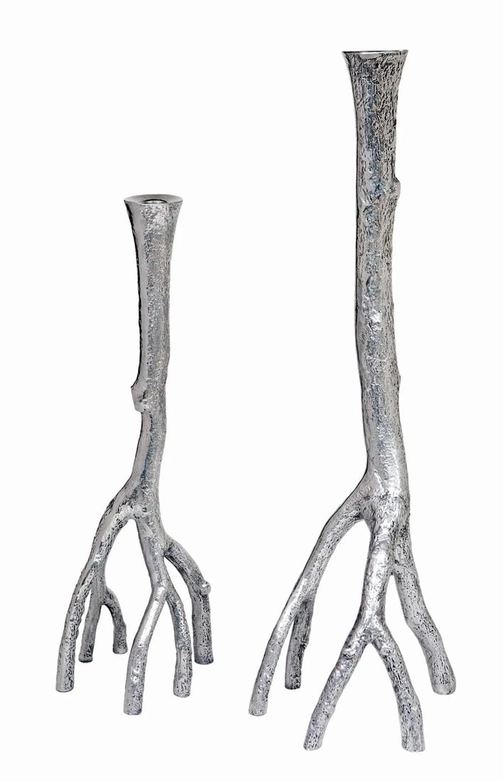Micheal Aram Candlesticks Branch Motif- a Pair - 2
