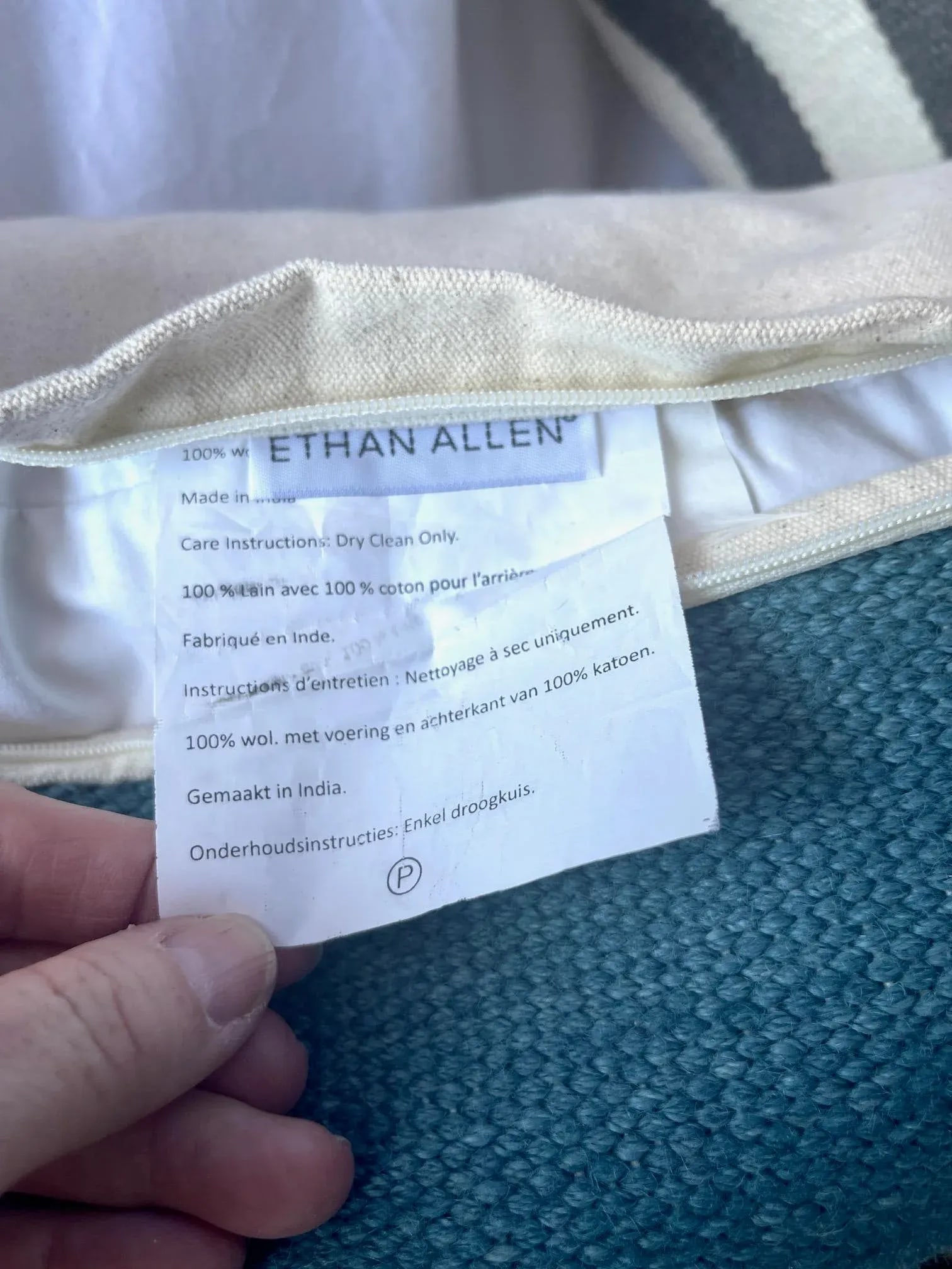 Pair of Ethan Allen Kilim Striped Pillows - 9
