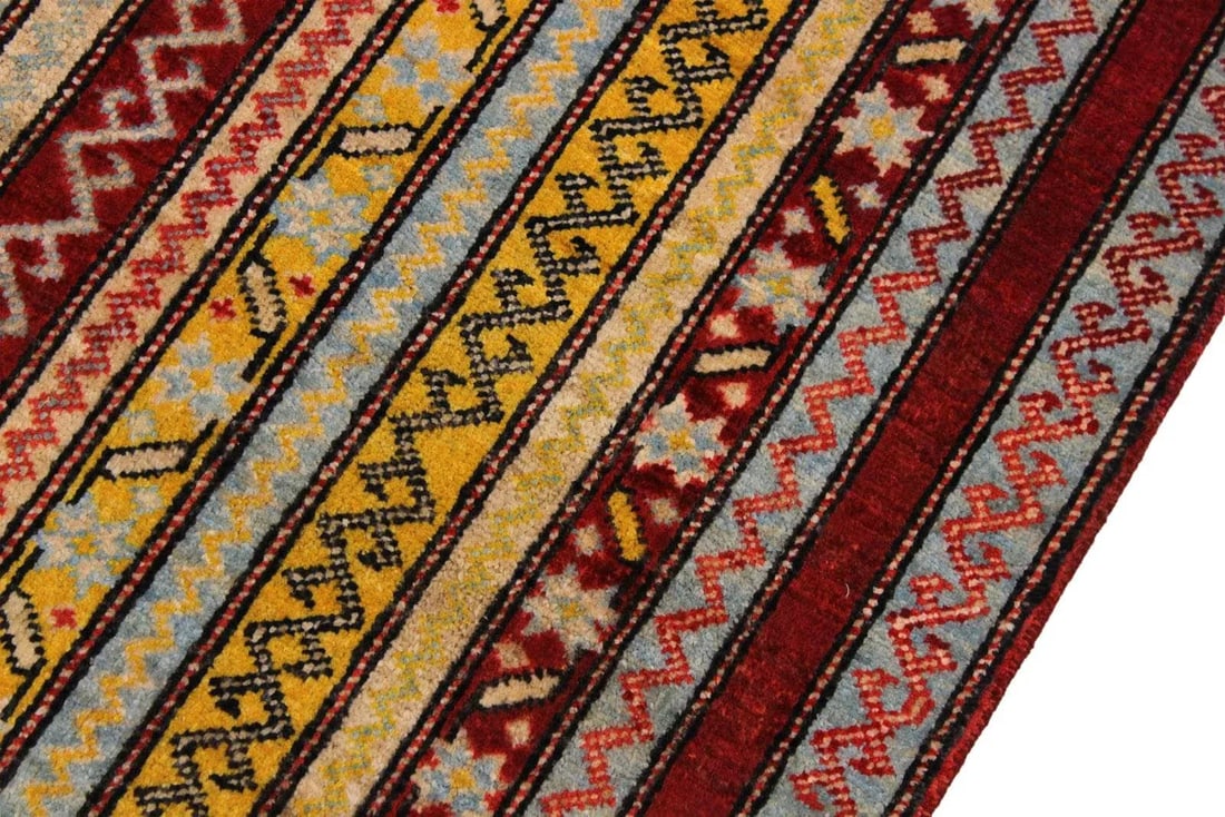 1990s Shabby Chic Tribal Khurgeen Red/Gray Wool Rug - 2'0 X 2'1 - 5