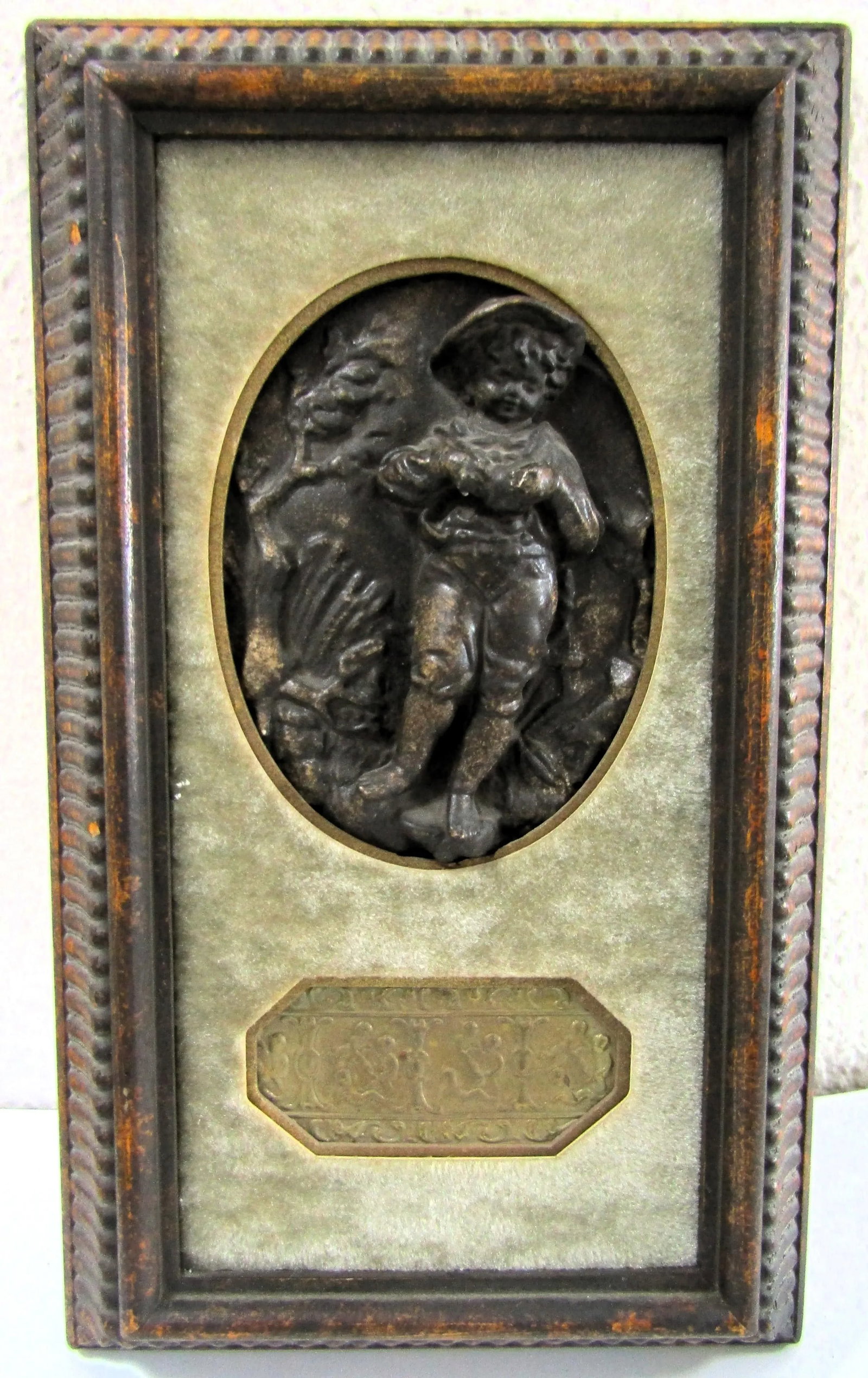 Pair of 1920s Antique Hal Kramer Co Chicago Londres 1757 3d Figurine Framed Wall Art - 2