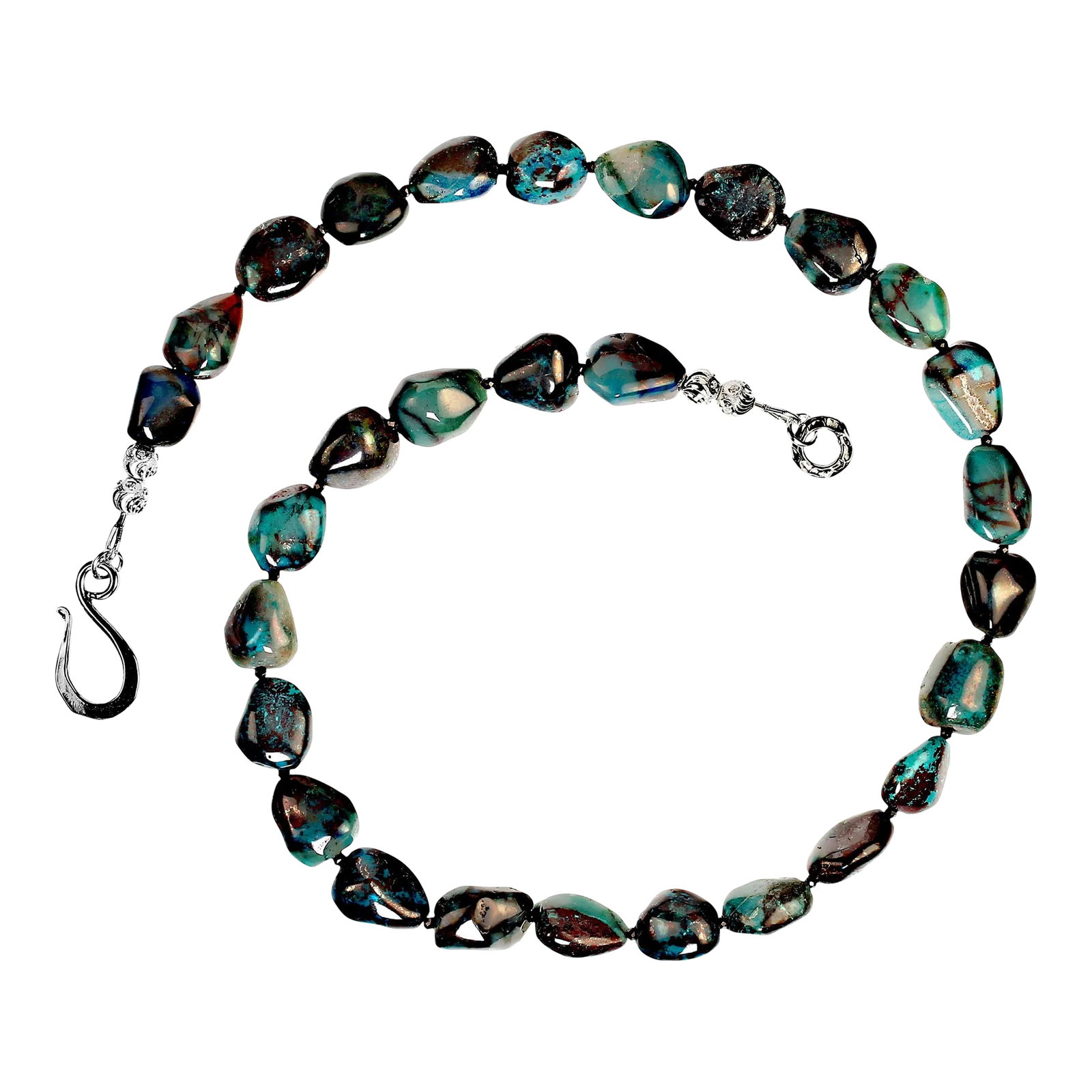 African Azurite Freeform Nuggets With Sterling Silver - 2