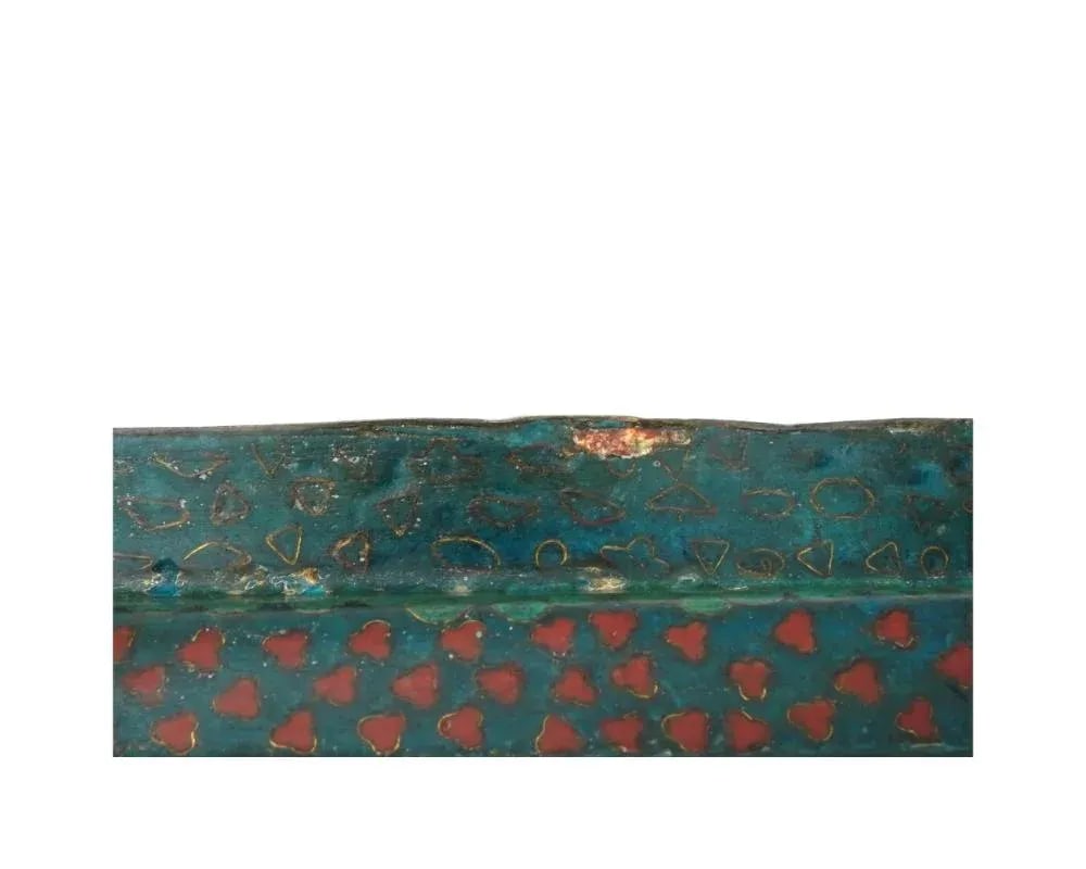 Antique Early Meiji Japanese Cloisonne Phoenix Bird Tray - 6