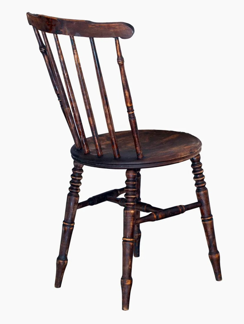 Pair; Late 18 Century Wooden Spindle Chairs - 11