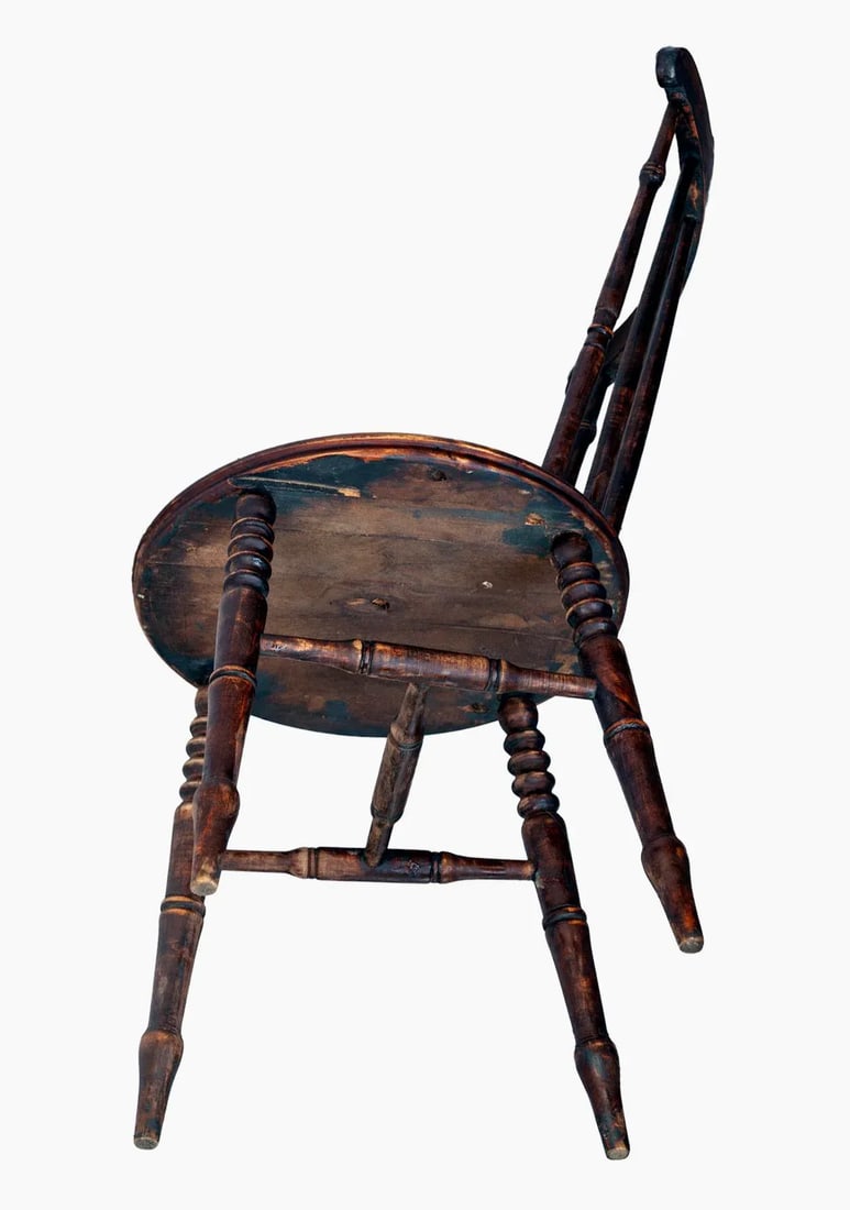 Pair; Late 18 Century Wooden Spindle Chairs - 12