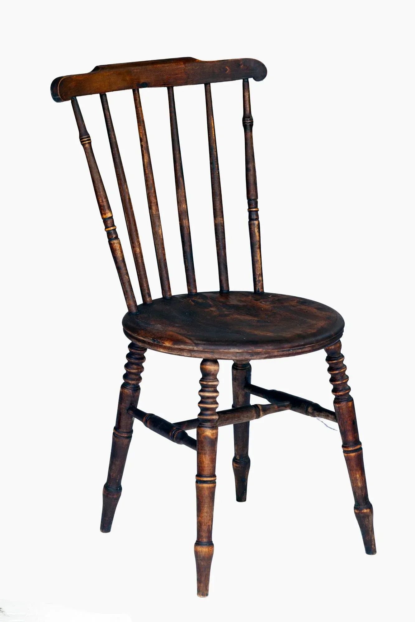 Pair; Late 18 Century Wooden Spindle Chairs - 3