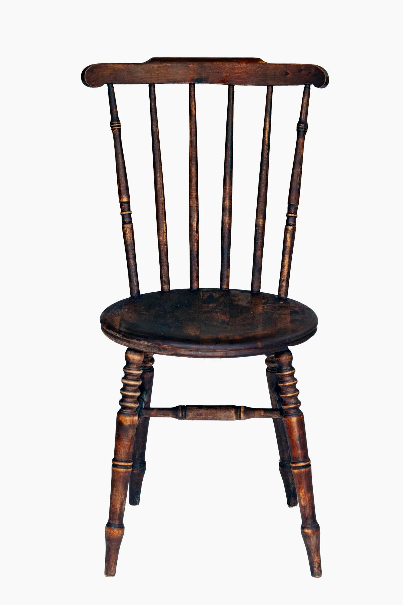 Pair; Late 18 Century Wooden Spindle Chairs - 6