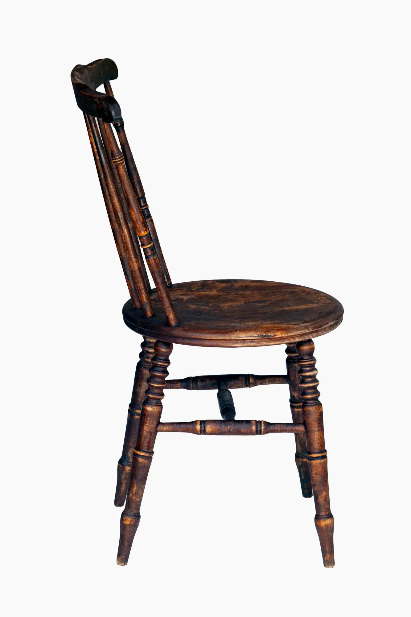 Pair; Late 18 Century Wooden Spindle Chairs - 8