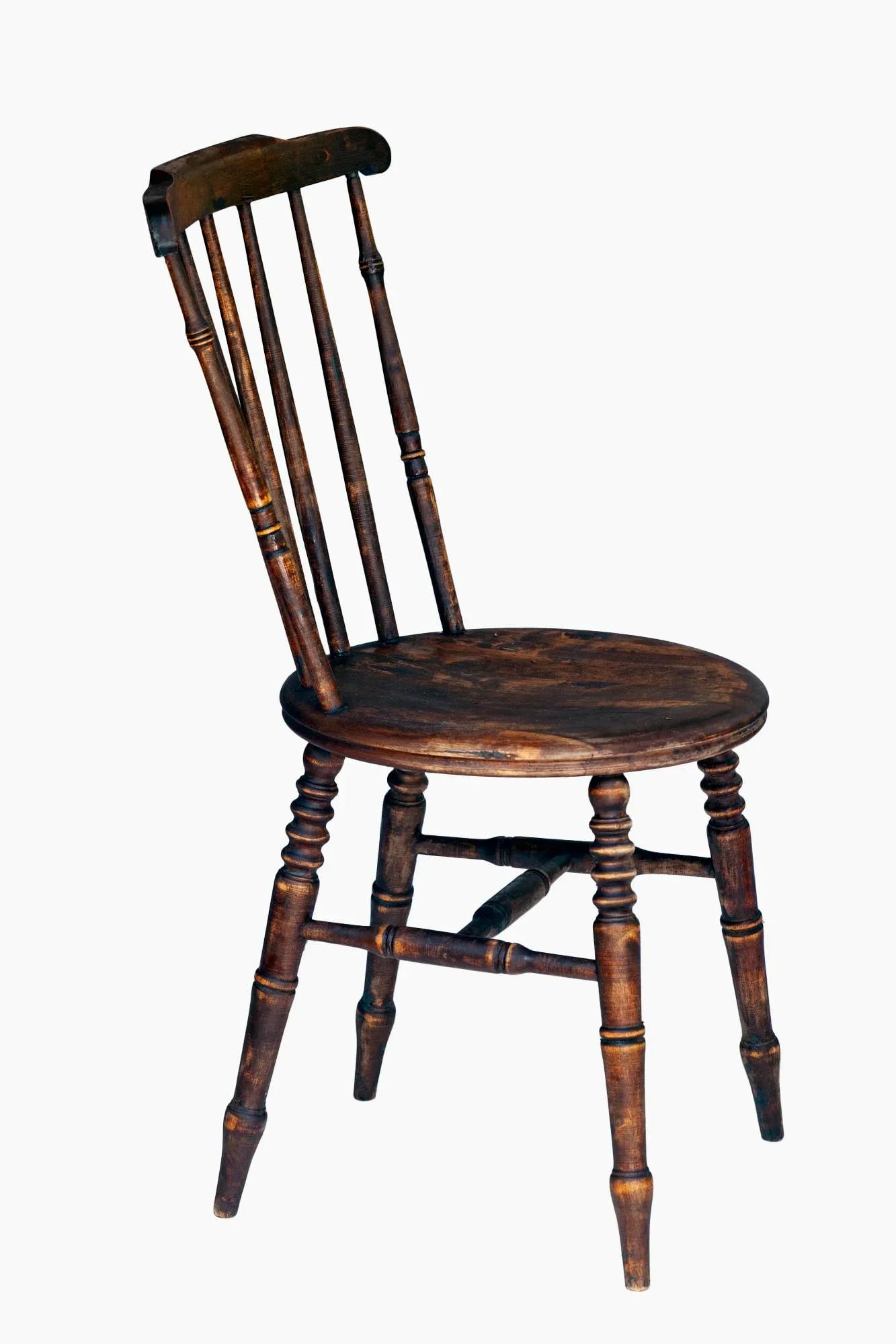 Pair; Late 18 Century Wooden Spindle Chairs - 9