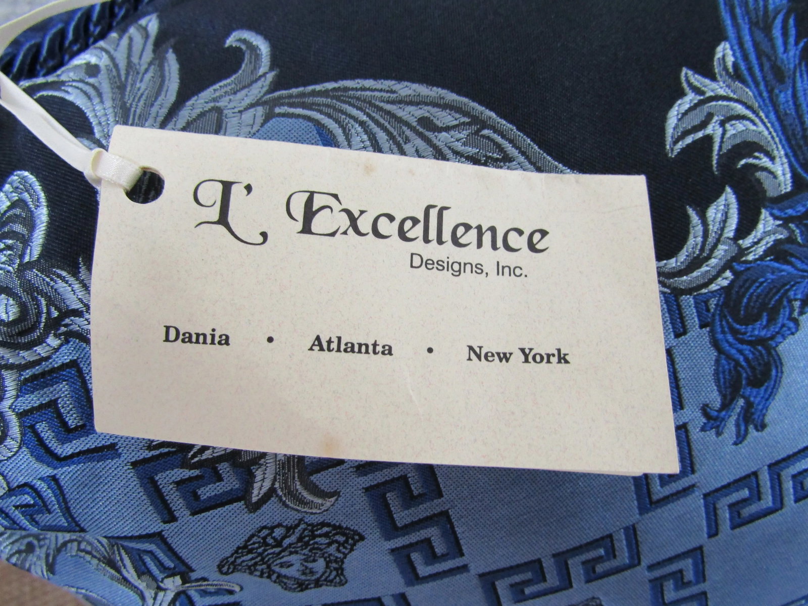 Gianni Versace Designer Blue Medusa Square Decorative Pillow - 7