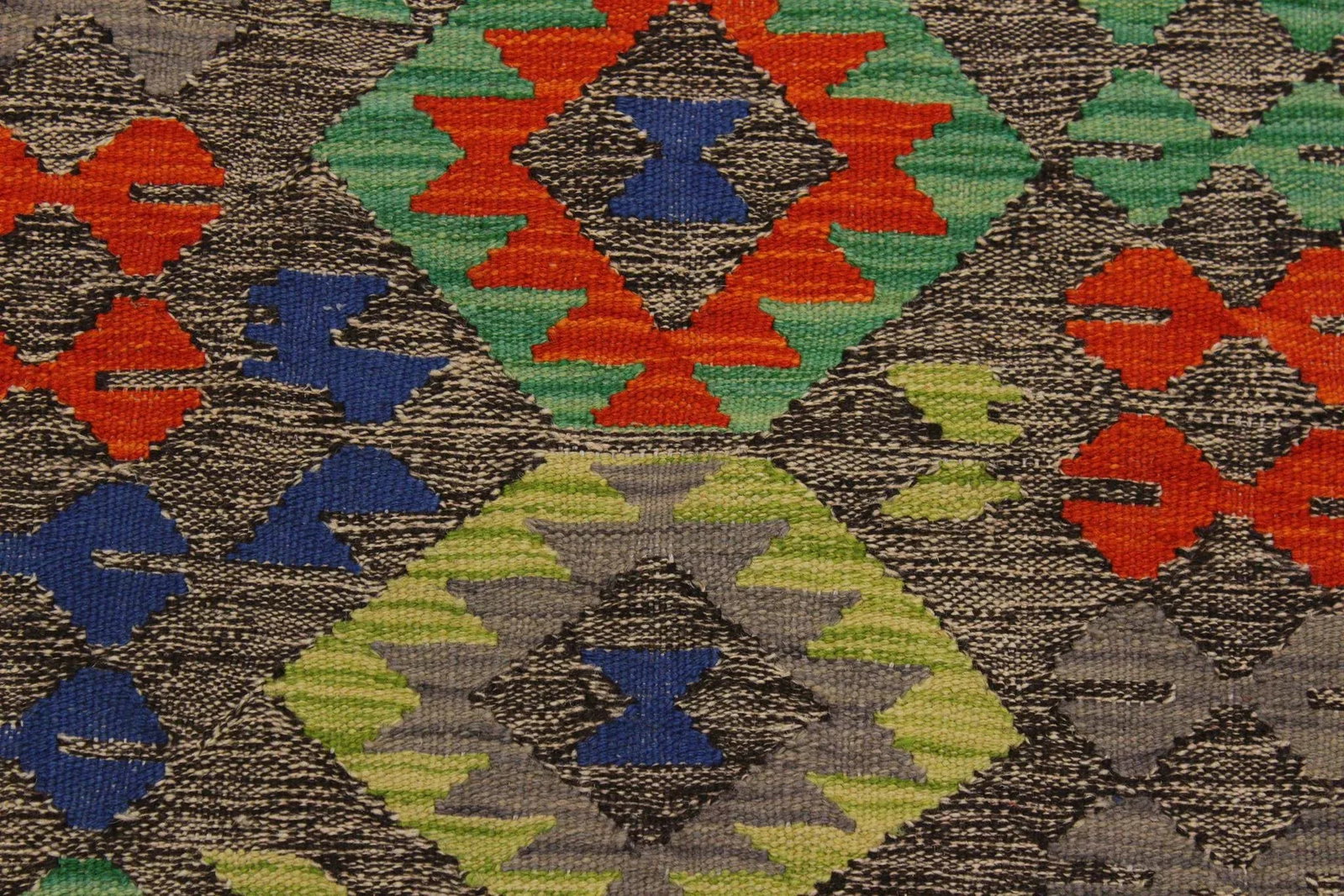 Tribal Kilim Brown/Orange Hand-Woven Wool Rug- 2'7 X 4'2 - 5