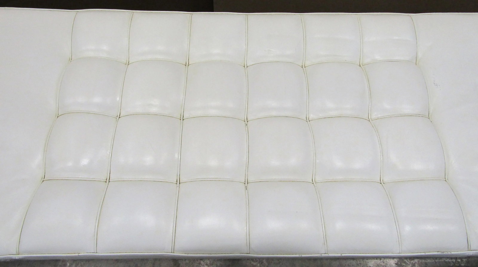 1970s Vintage Italy Alivar Tech Bench Designed by Matteo Scandola White Leather and Chrome - 6