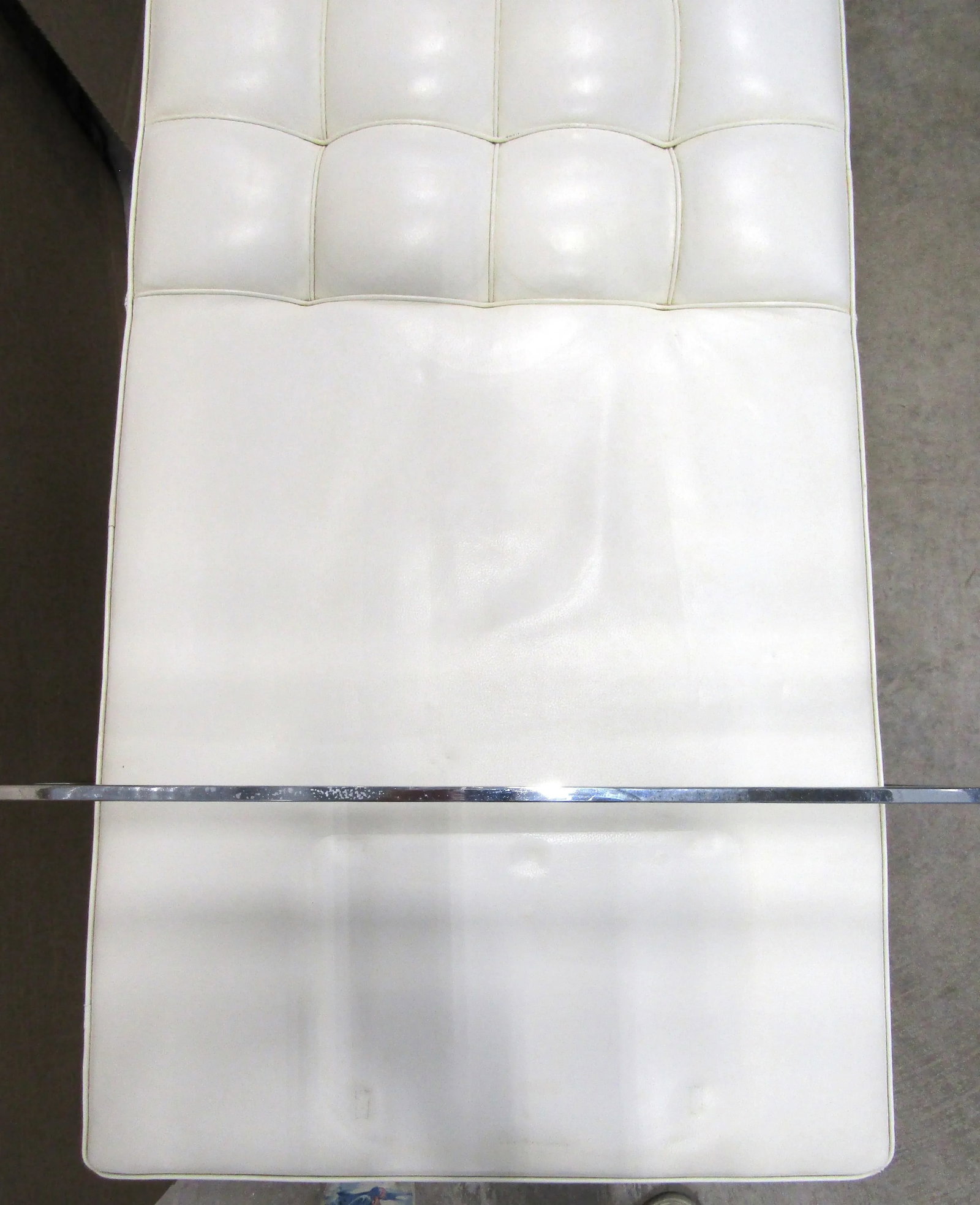 1970s Vintage Italy Alivar Tech Bench Designed by Matteo Scandola White Leather and Chrome - 9