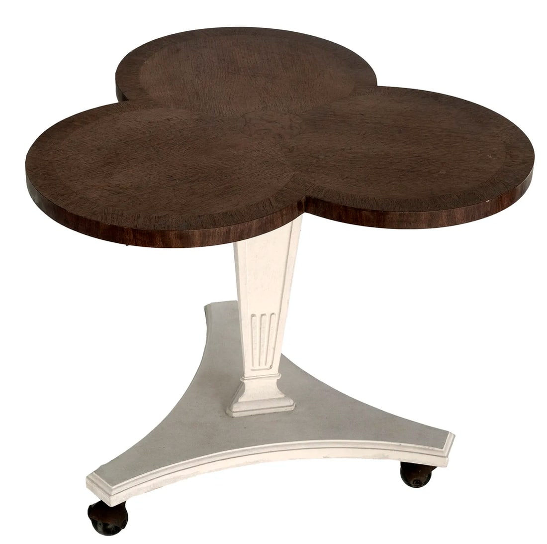 Vintage Clover Shaped Rolling Side Table - 10