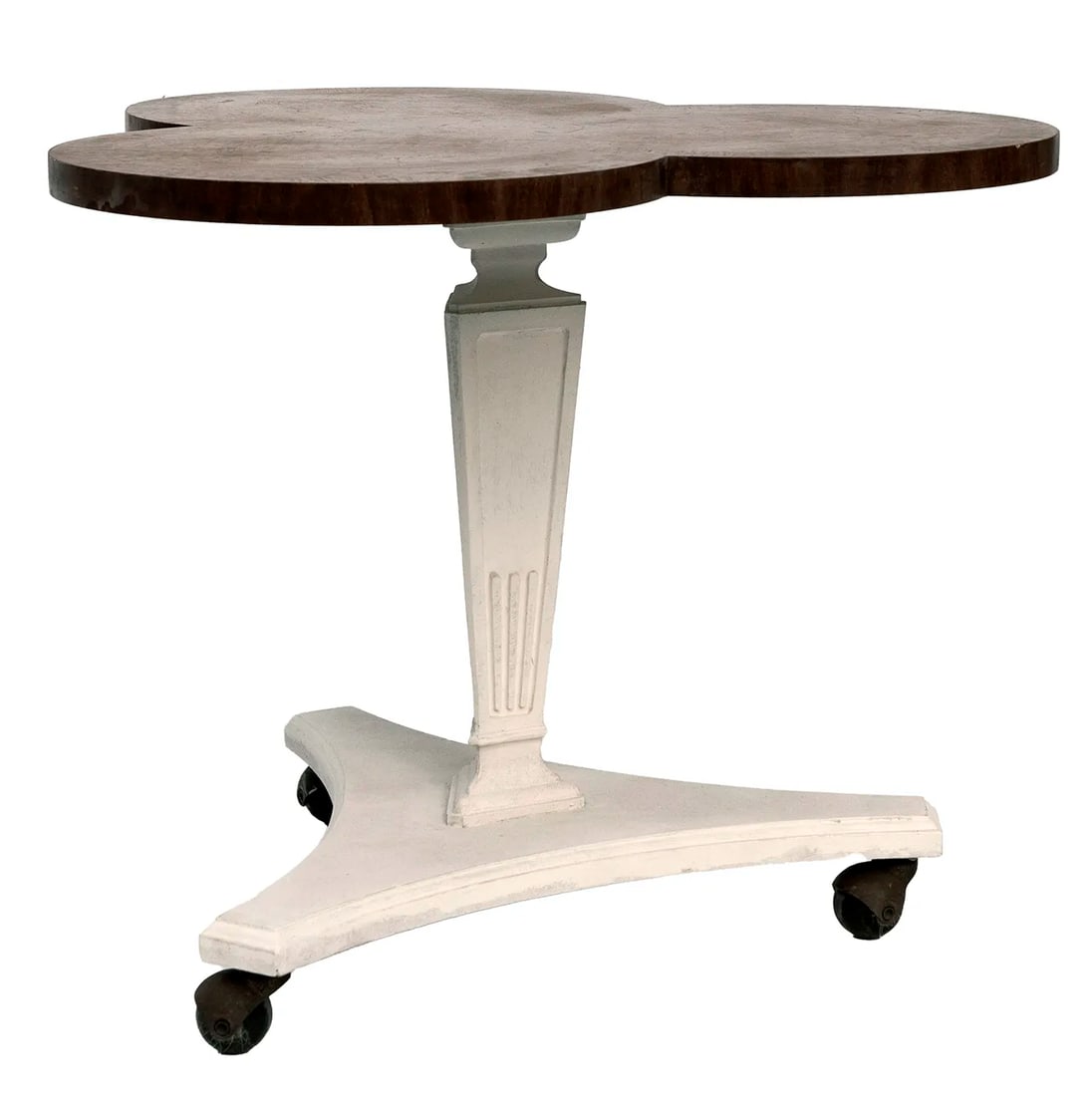 Vintage Clover Shaped Rolling Side Table - 5