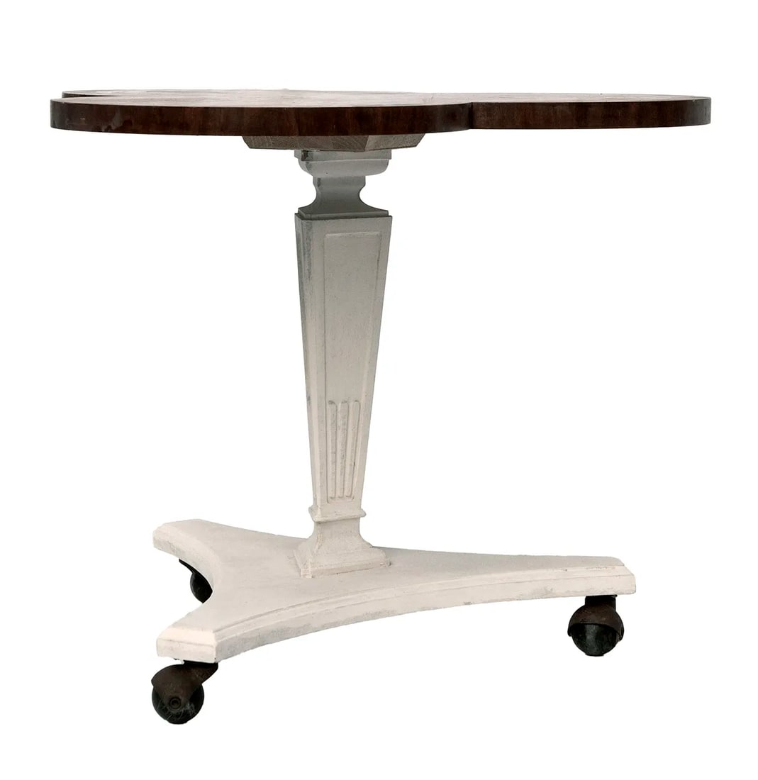 Vintage Clover Shaped Rolling Side Table - 6