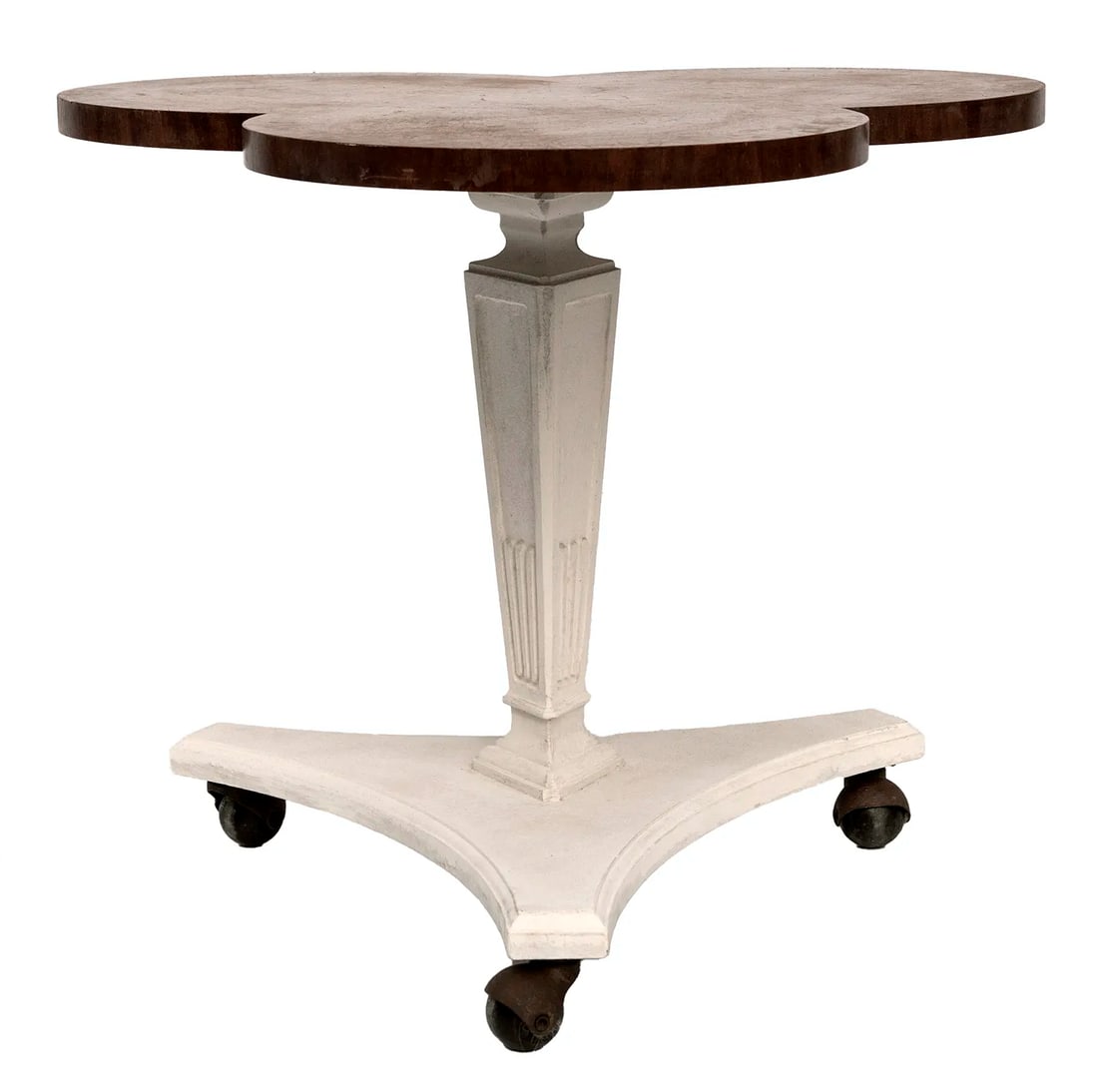 Vintage Clover Shaped Rolling Side Table - 8