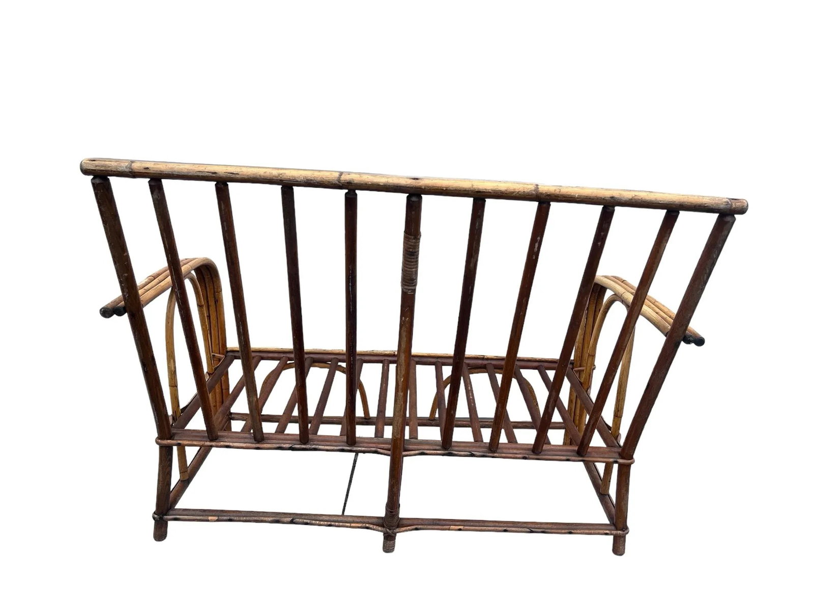 Vintage 1960's Bamboo Settee/ Loveseat - 10