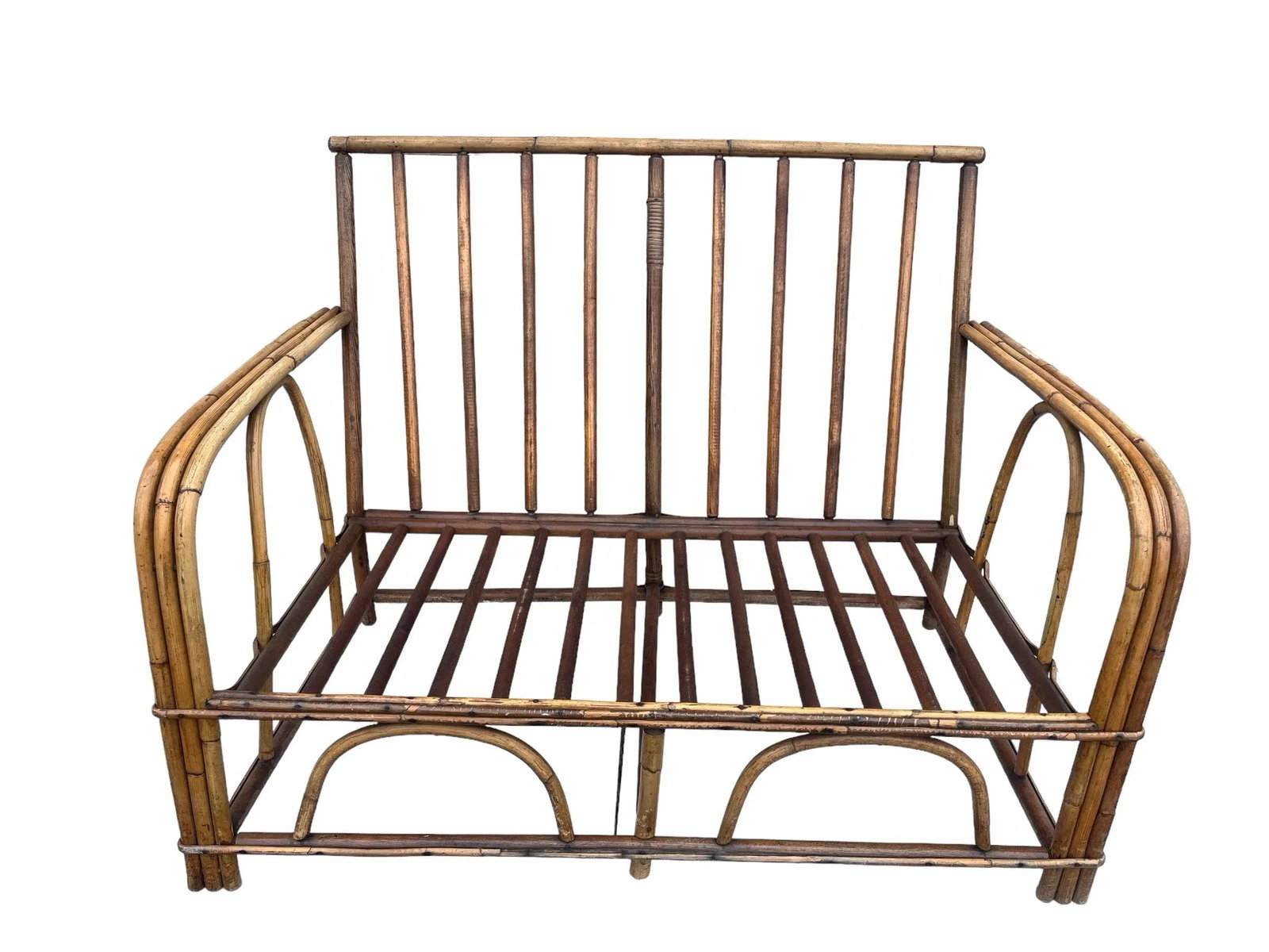 Vintage 1960's Bamboo Settee/ Loveseat - 6