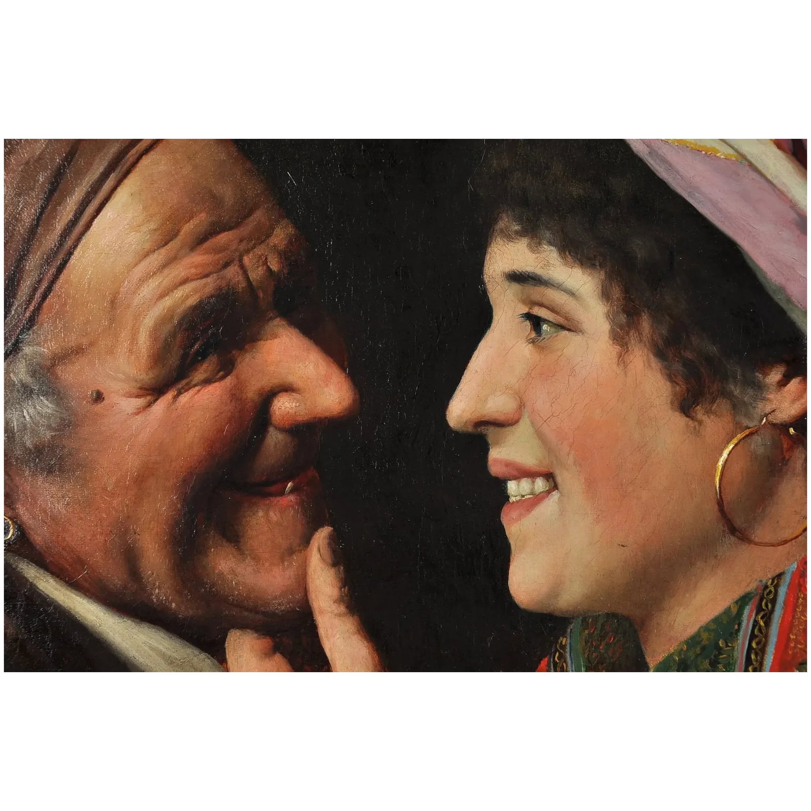 Late 19th Century Claudio Rinaldi Flirtation Oil on Canvas - 4