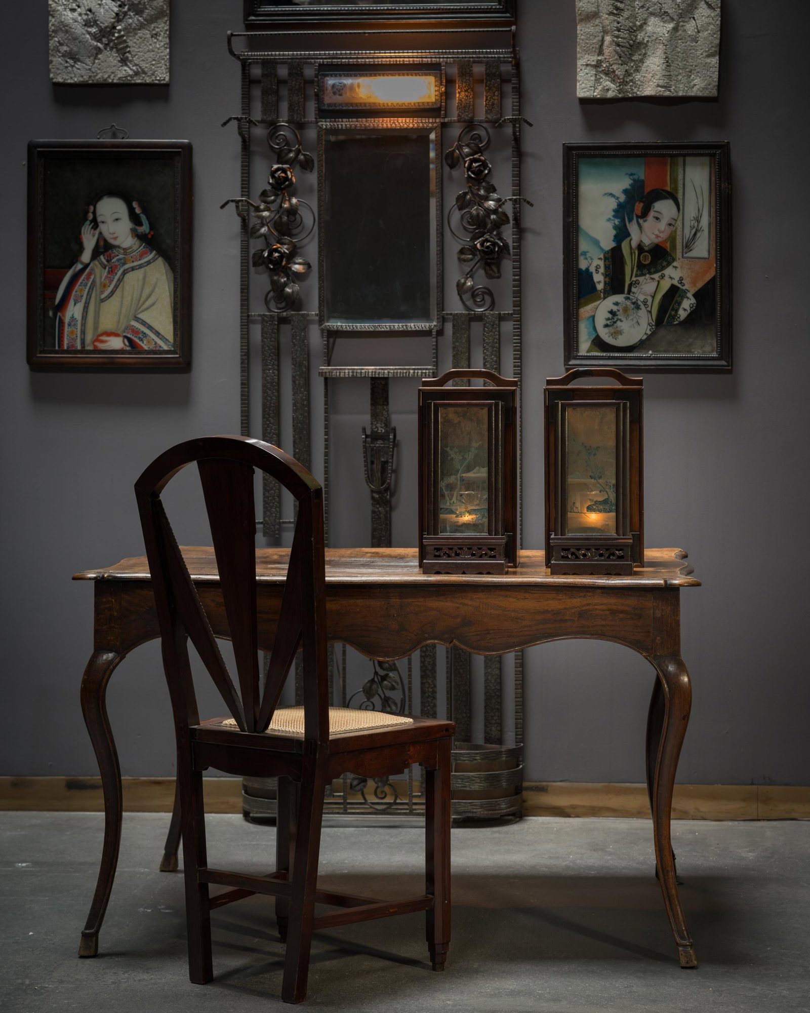 Chinese Reverse Glass Portrait Painting, C. 1900 - 5