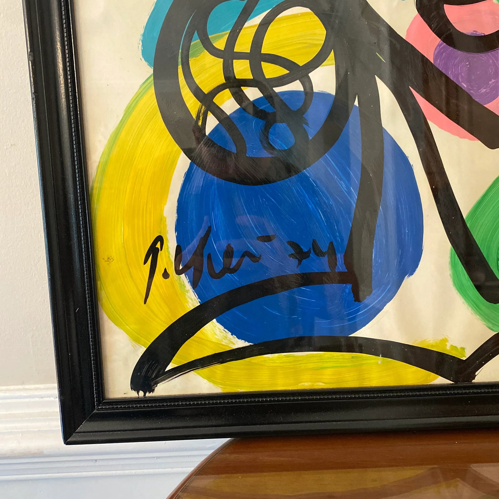 1970s Acrylic Cubist Portrait Painting by Peter Keil ~ Framed - 2