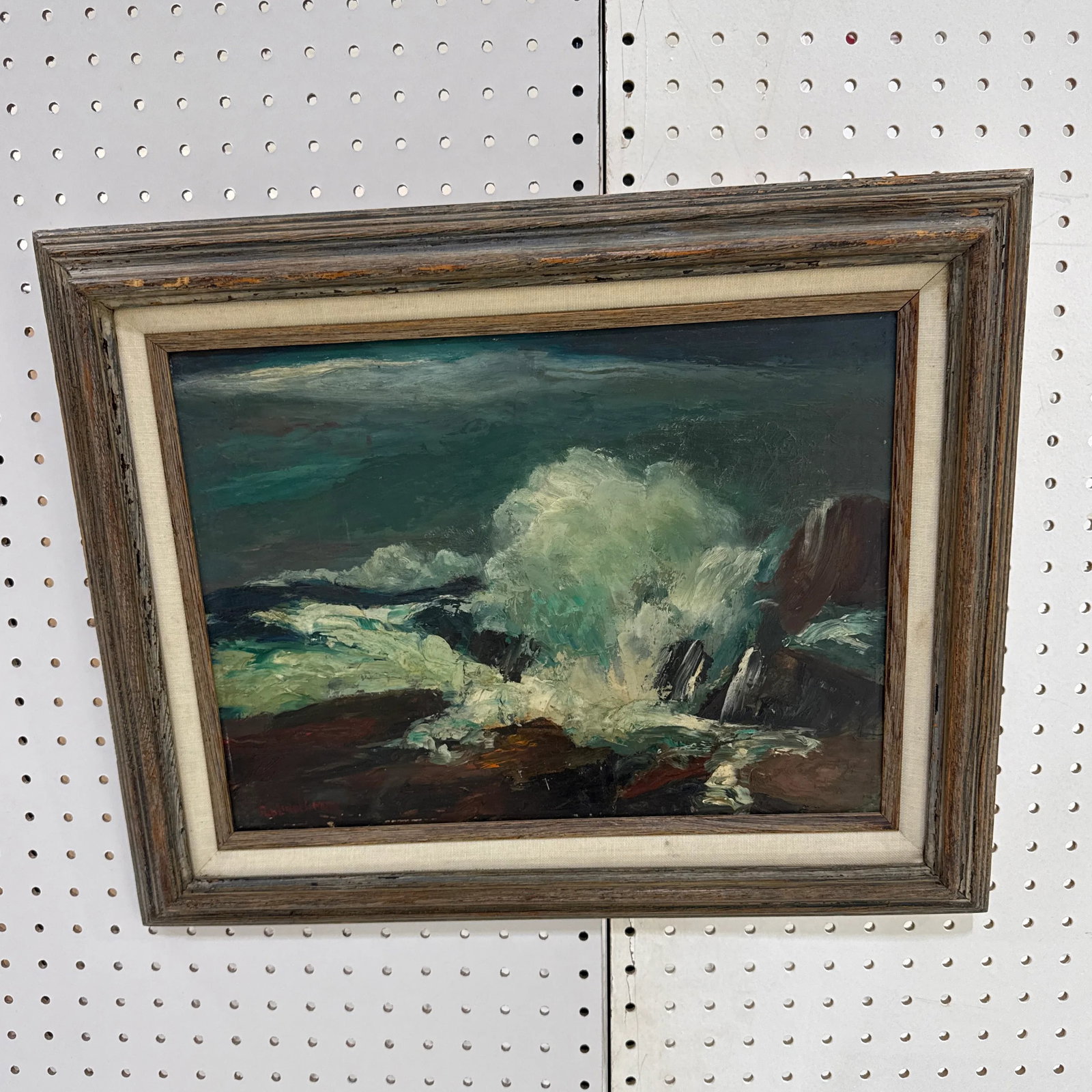 1970s Vintage Seascape Oil Painting on Canvas ~ Framed & Signed - 2