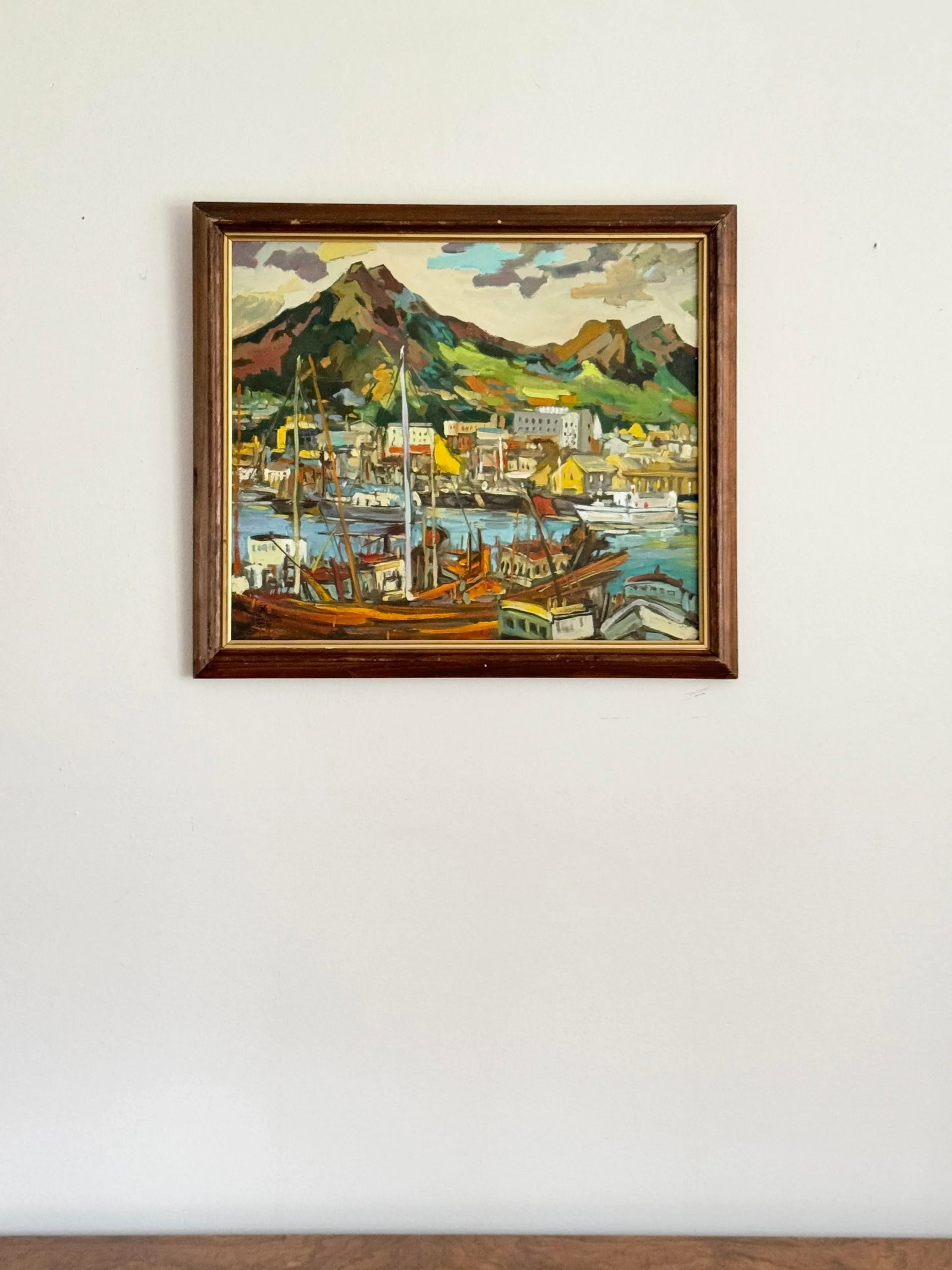 Early 20th Century Signed Asian Oil on Canvas Seascape Scene, Framed - 2