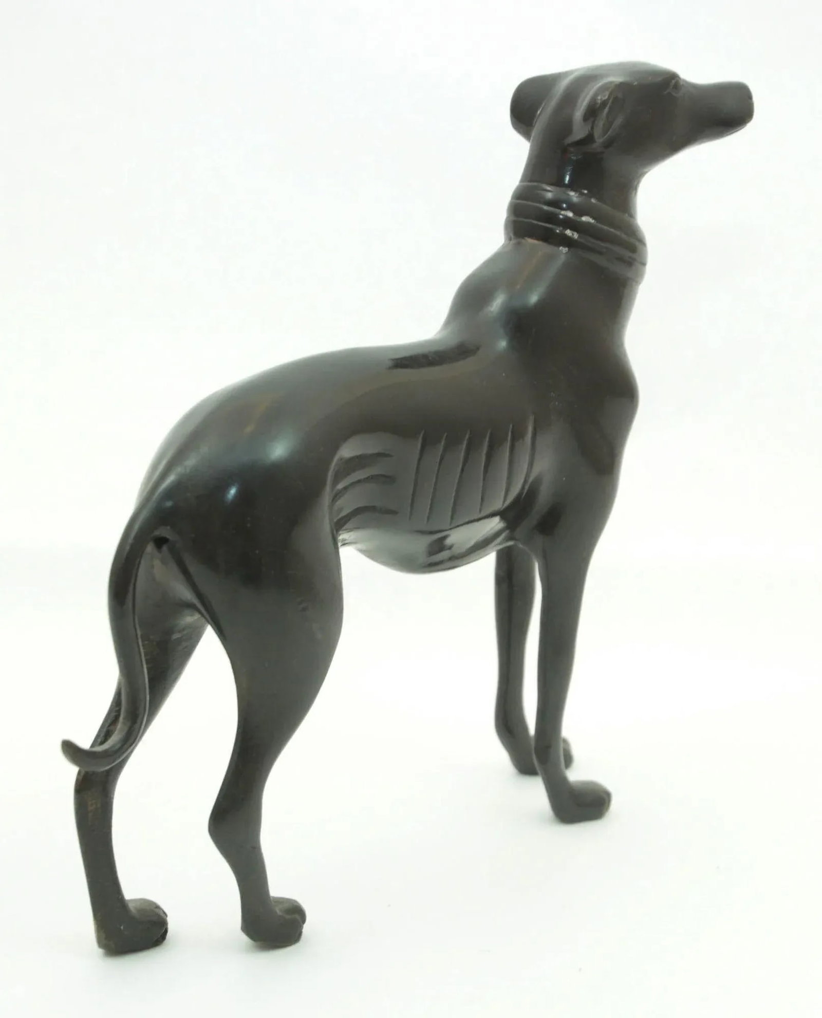 Vintage Bronze Metal Greyhound Whippet Dog Sculpture Figurine Art Deco Style - 7