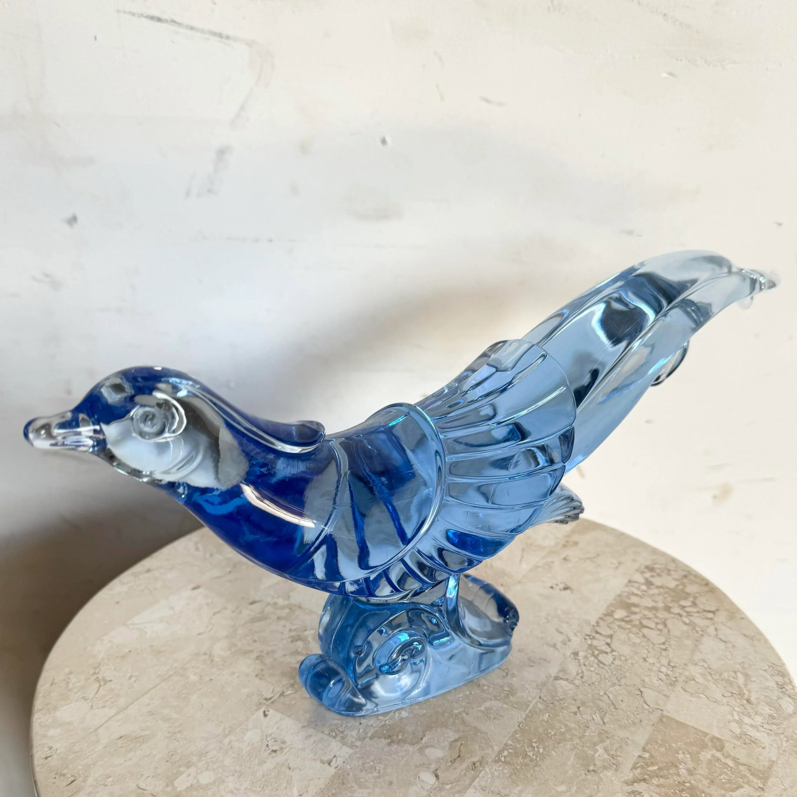 Chinese Glass Pheasant Bird Sculpture - 2