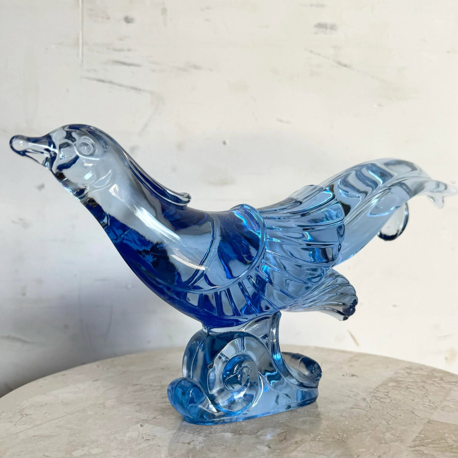 Chinese Glass Pheasant Bird Sculpture - 3