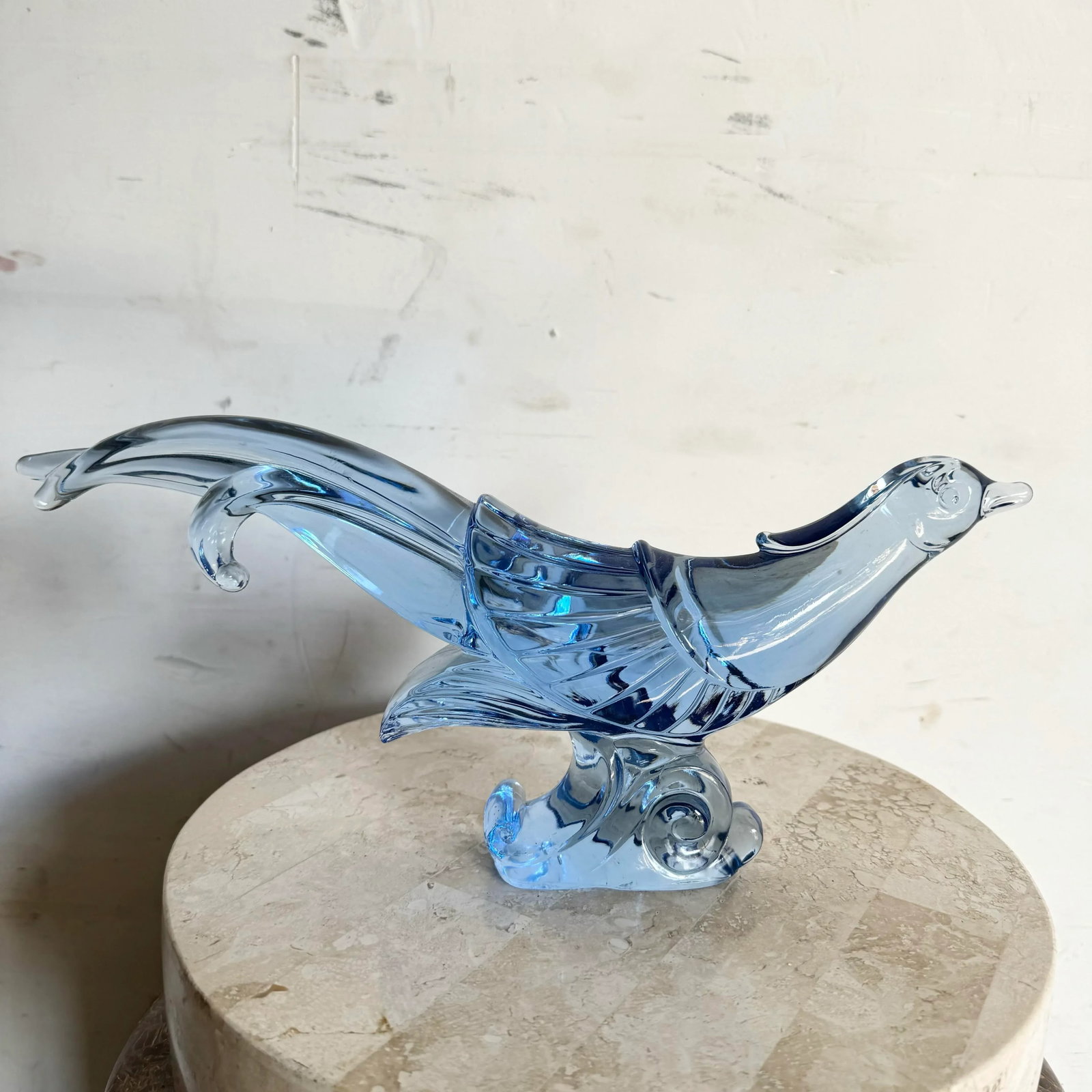 Chinese Glass Pheasant Bird Sculpture - 5