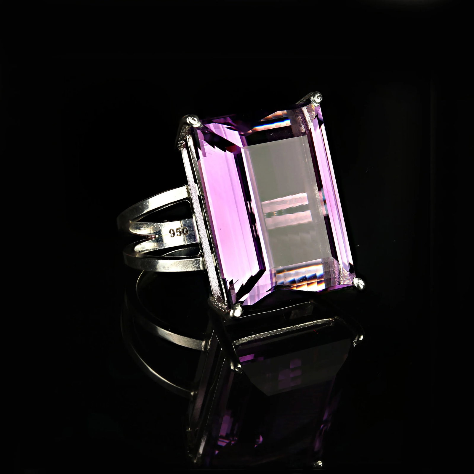 Awesome Amethyst and Sterling Silver Handmade Ring - 4