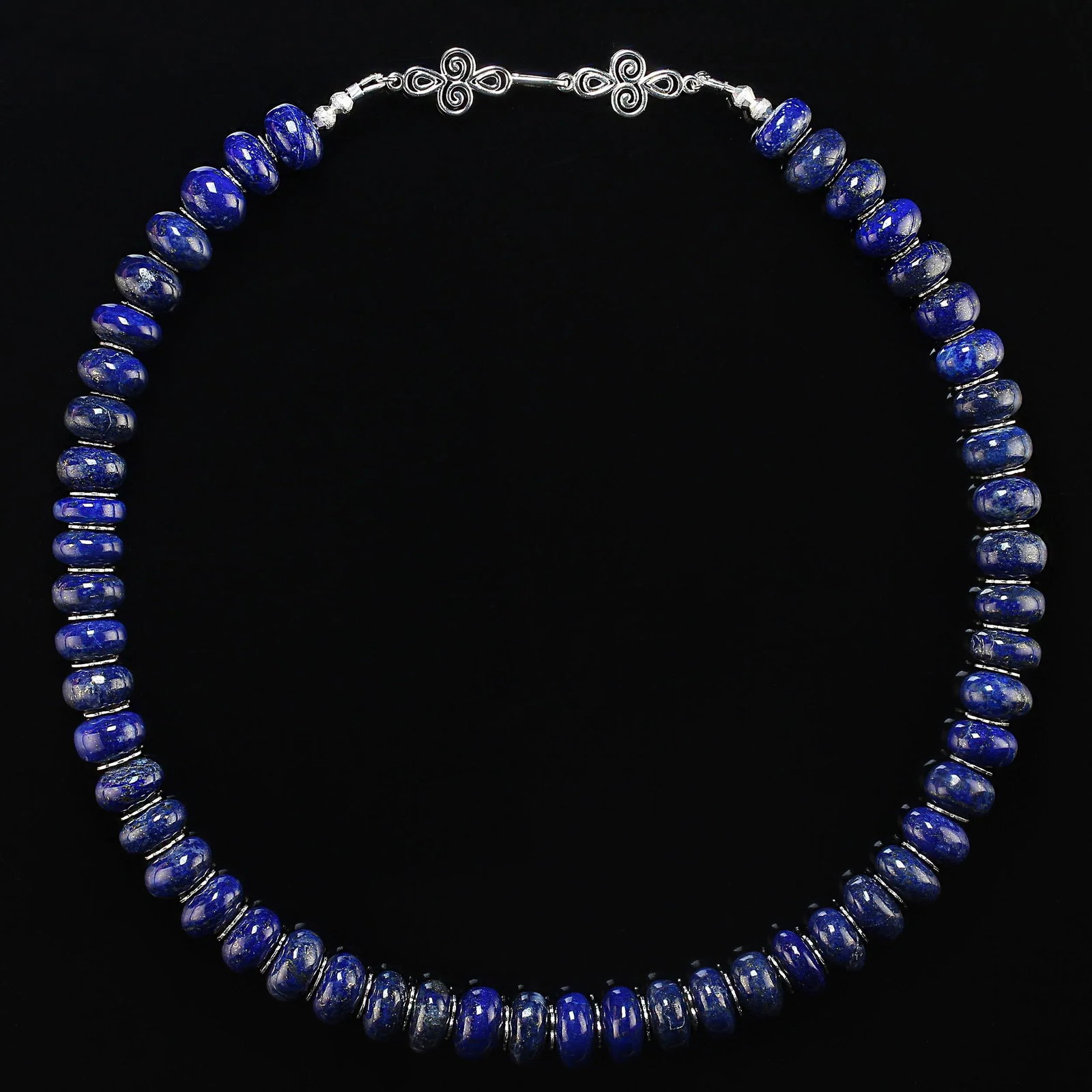 Rondelles of Smooth Lapis Lazuli 21-Inch Necklace - 3