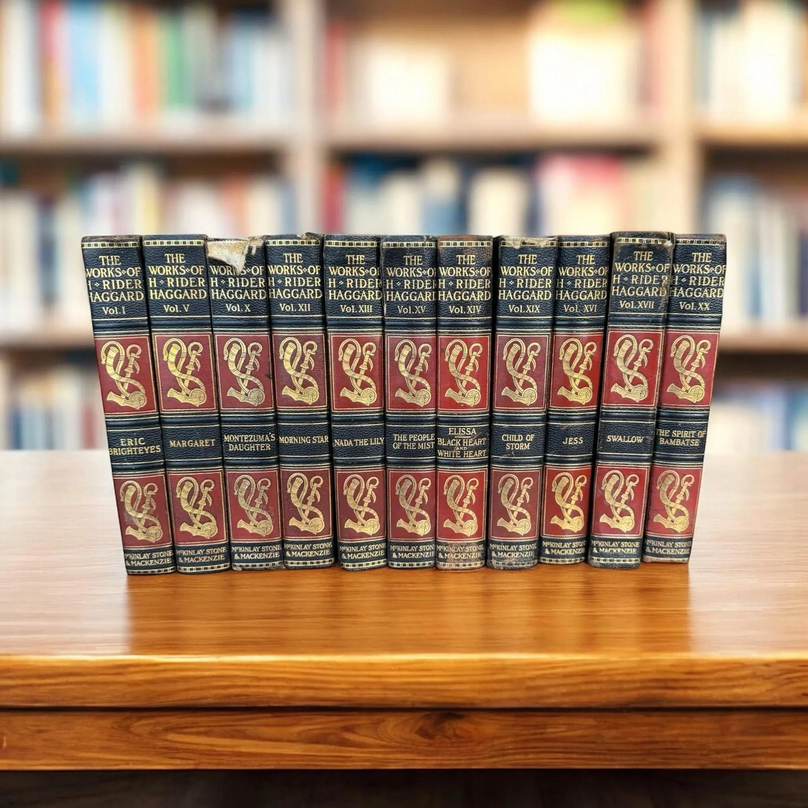Antique Hardcover Books-Set of 11 the Works of H Rider Haggard - 4