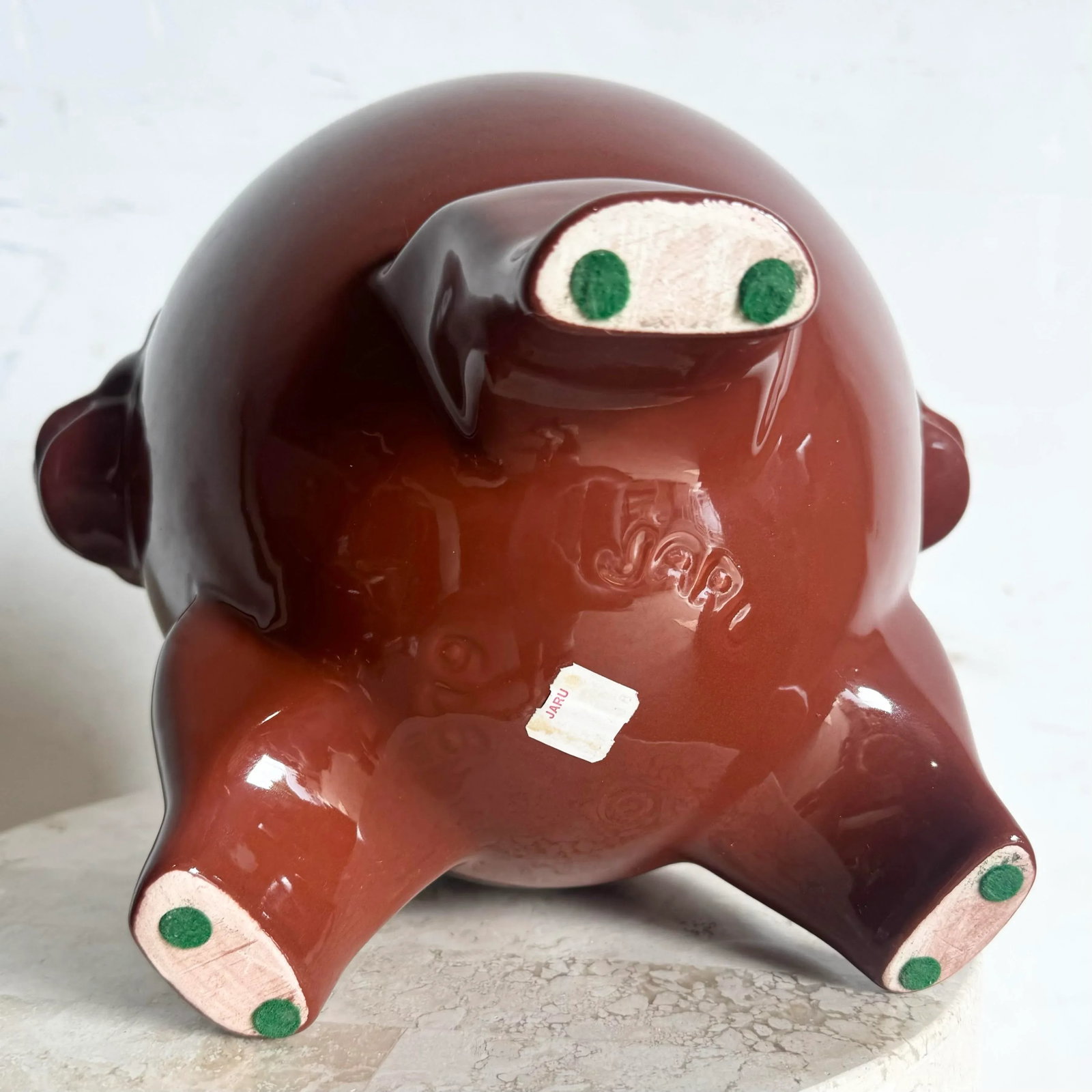 Vintage Oxblood Red Panther Face Ginger Jar by Jaru - 8