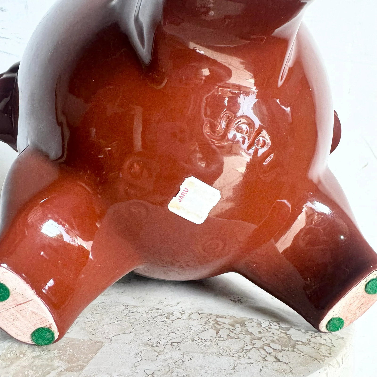 Vintage Oxblood Red Panther Face Ginger Jar by Jaru - 9
